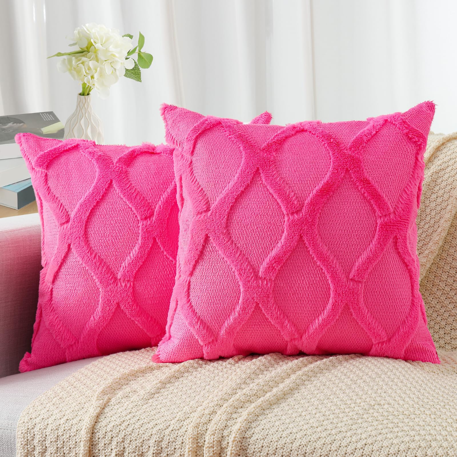 Faux Fur Throw Pillow Covers