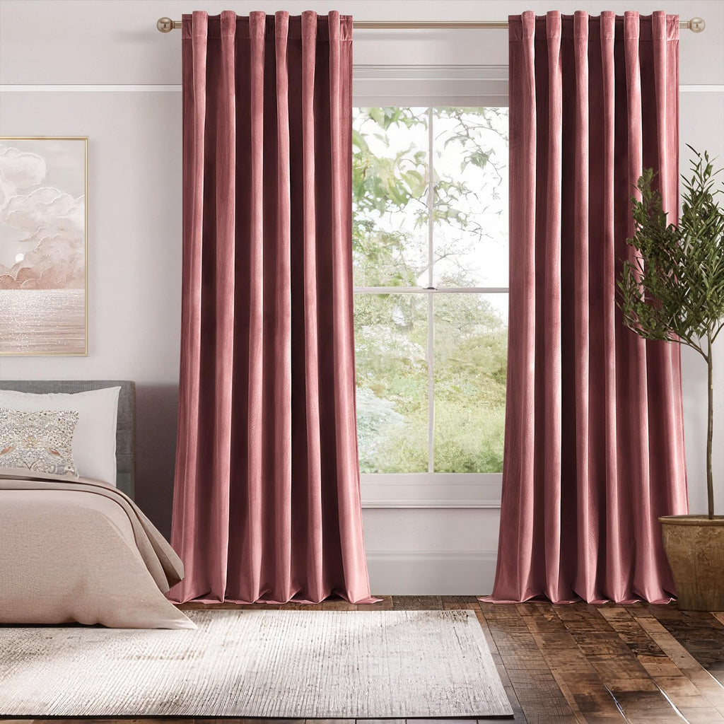Topfinel Olive Green Velvet Curtains 84 Inches Long for Living Room,Blackout Thermal Insulated Curtains for Bedroom,Back Tab Modern Window Treatment for Living Room,52x84 Inch Length,Olive Green