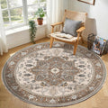 OPPODREAM Soft Area Rugs 5x7, 5x7 Washable Rug with Non Slip Backing, 5 x 7 Faux Cashmere Low-Pile Carpet, Brown