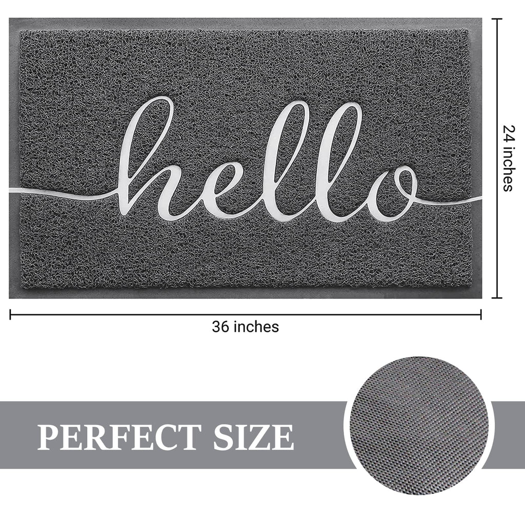 Door Mat (30"x17.5",Black), Welcome Mat Low Profile Front Doormat Floor Mat Non Slip Rugs for Entryway, Patio, High Traffic Areas