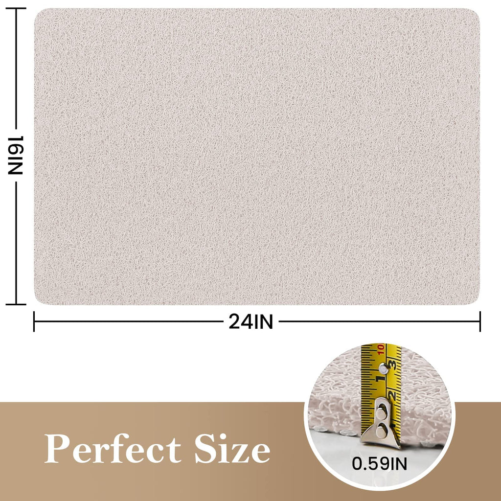 PVC Loofah Shower/Bathtub Mat Non-Slip, 24x16 inch, Soft Tub Mat with Drain, for Tub and Bathroom,Quick Drying,Grey