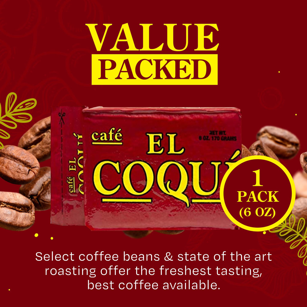 El Coquí Dark Roast Espresso Ground Coffee, Rich, Ground Coffee, Authentic Puerto Rican Style Coffee, Vacuum Sealed, Ground Espresso Beans, 6 oz (4 pack)