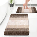 OLANLY Bathroom Rug Set 2 Piece, Soft Absorbent Microfiber Bath Mats and U-Shaped Contour Toilet Rug, Non-Slip, Machine Wash Dry, Plush Shaggy Bath Mats for Bathroom (24"x16"+24"x20", Grey)