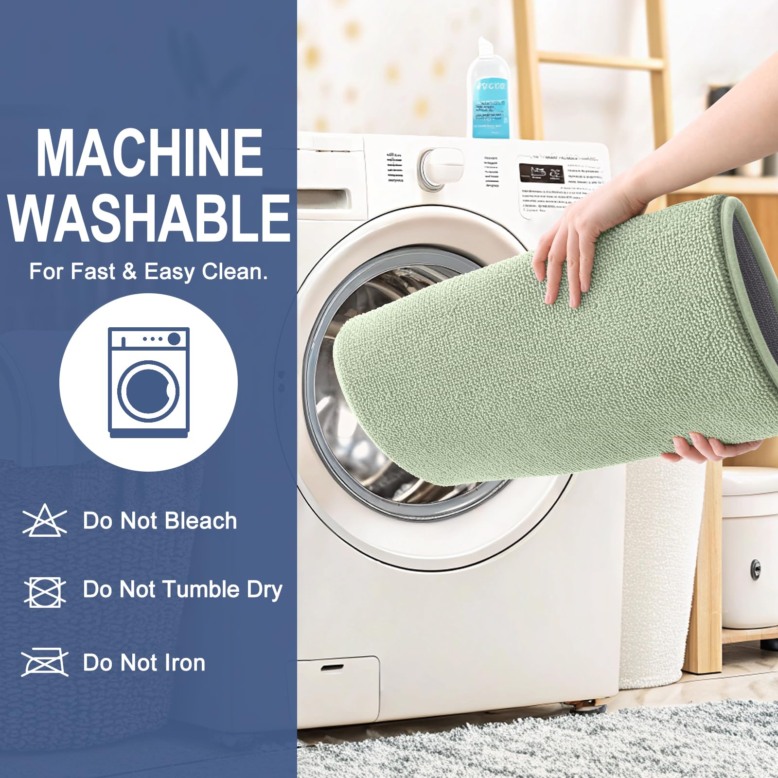 OLANLY Bathroom Rugs Sets 2 Piece, Soft Absorbent Memory Foam Bath Rug Set, Non-Slip, Quick Dry, Machine Washable Bath Mats for Bathroom, Home Decor Accessories (30"x20"+24"x16", Grey)