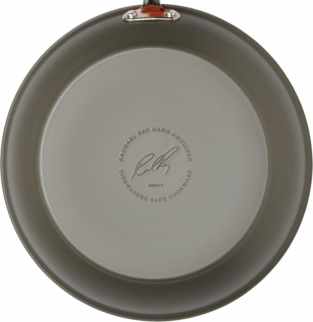 Rachael Ray - 16802 Rachael Ray Cucina Nonstick Cookware Pots and Pans Set, 12 Piece, Sea Salt Gray