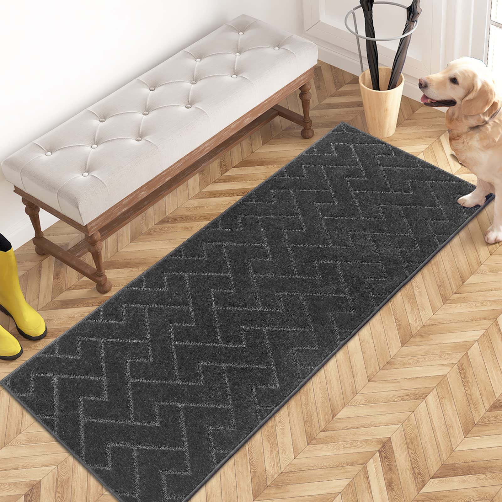 PURRUGS Dirt Trapping Door Mat 20" x 31.5", Non-Slip Machine Washable Entry Rug, Dog Doormat, Indoor Front Door Mat, Super Absorbent Entryway Rug for Muddy Shoes & Paws, Taupe