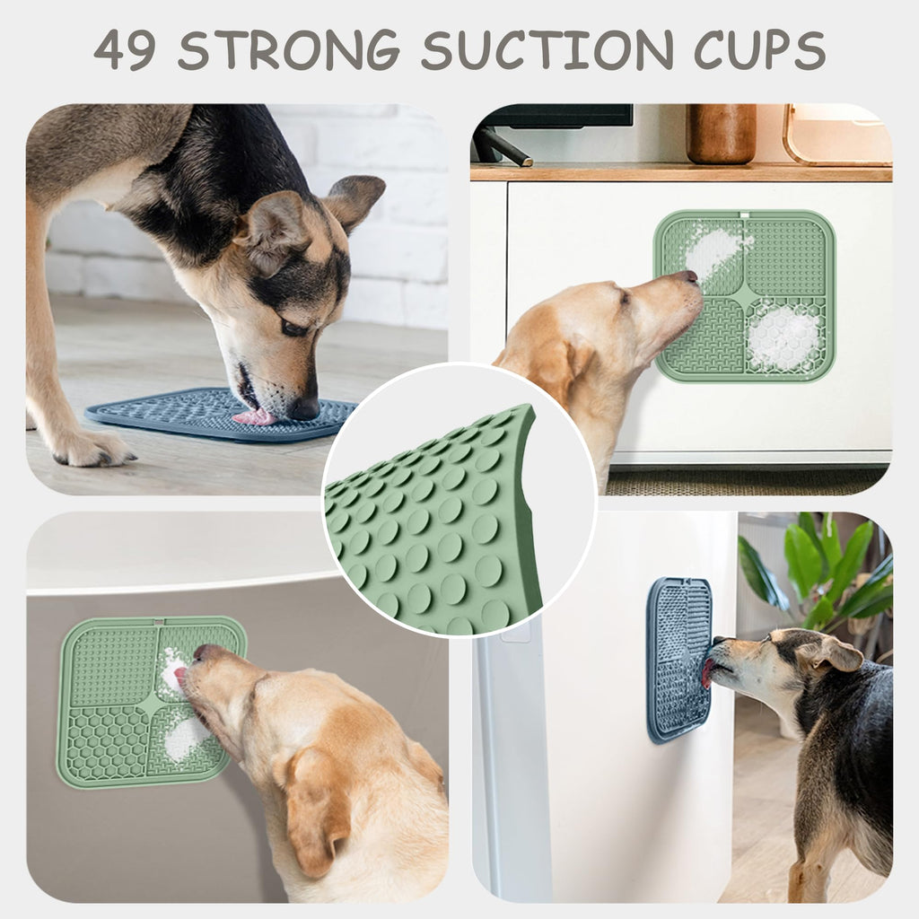 2 Pack Lick Mat for Dogs,Cats,Upgraded 8.5×8.5 inches Licking Mats with Suction Cups,Slow Feeder Licking Pad for Anxiety Relief and Boredom Reducer,Suitable for Dog Training Set 2