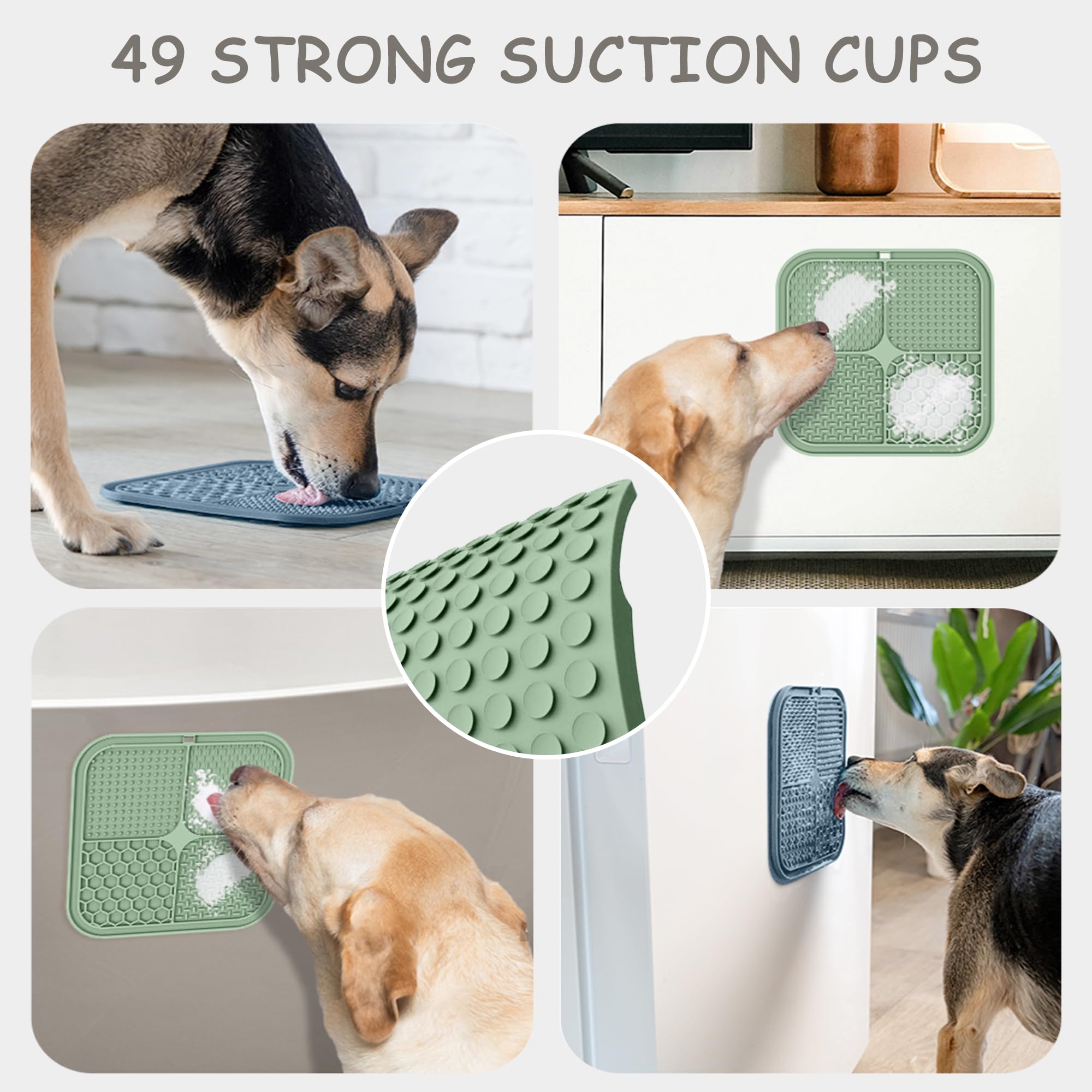 2 Pack Lick Mat for Dogs,Cats,Upgraded 8.5×8.5 inches Licking Mats with Suction Cups,Slow Feeder Licking Pad for Anxiety Relief and Boredom Reducer,Suitable for Dog Training Set 2