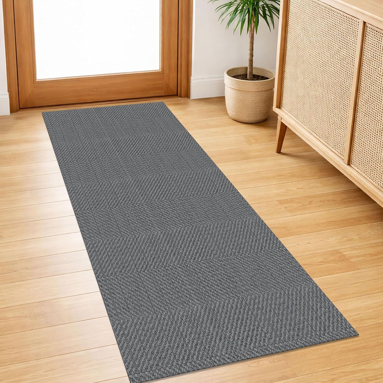 IOHOUZE Small Area Rug 2x3 Washable Woven Rugs for Entryway Non Slip Rubber Backed Kitchen Rugs Indoor Outdoor Doormat Throw Rug Floor Carpet for Entrance Front Door, Orange/Tan/Brown
