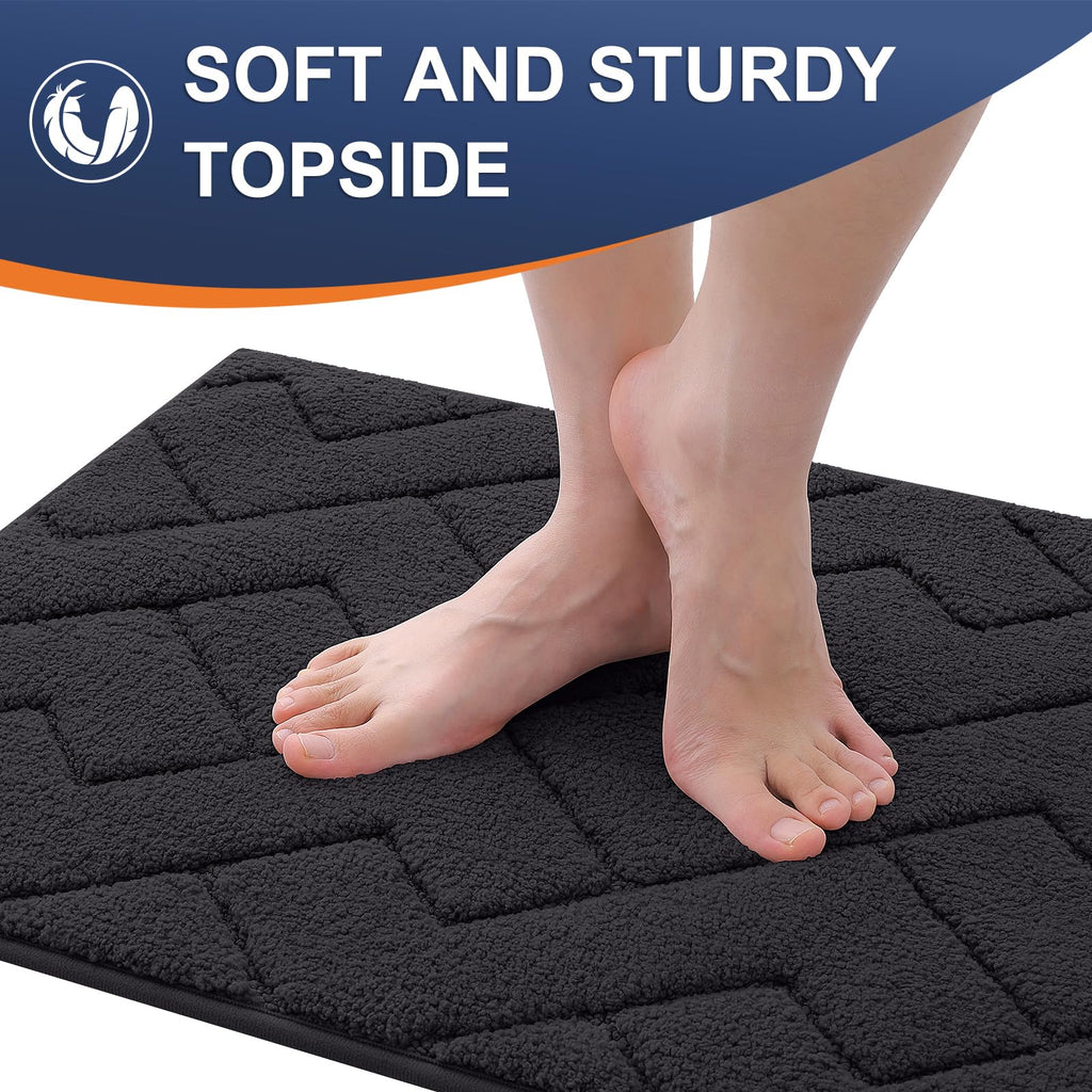 OLANLY Indoor Door Mat, 32x20, Dirt Resistant and Absorbent, Sturdy Non-Slip Rubber Backing, Easy to Clean, Washable Low-Profile Doormat for Entryway, Grey