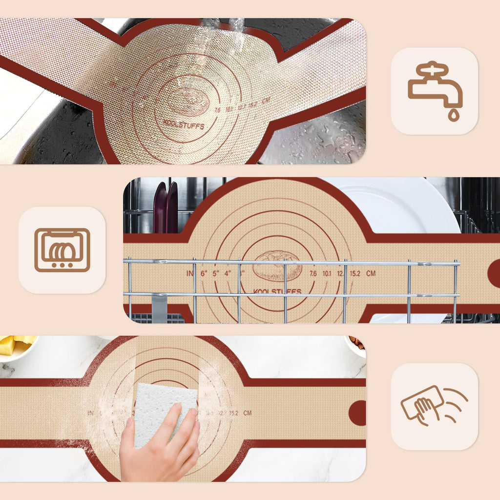 Silicone Bread Sling for Dutch Oven, 2 PCS Red Non-Stick & Reusable Bread Baking Supplies with Extra Long Handles, Easily Transfer Sourdough, Dishwasher Safe, Round