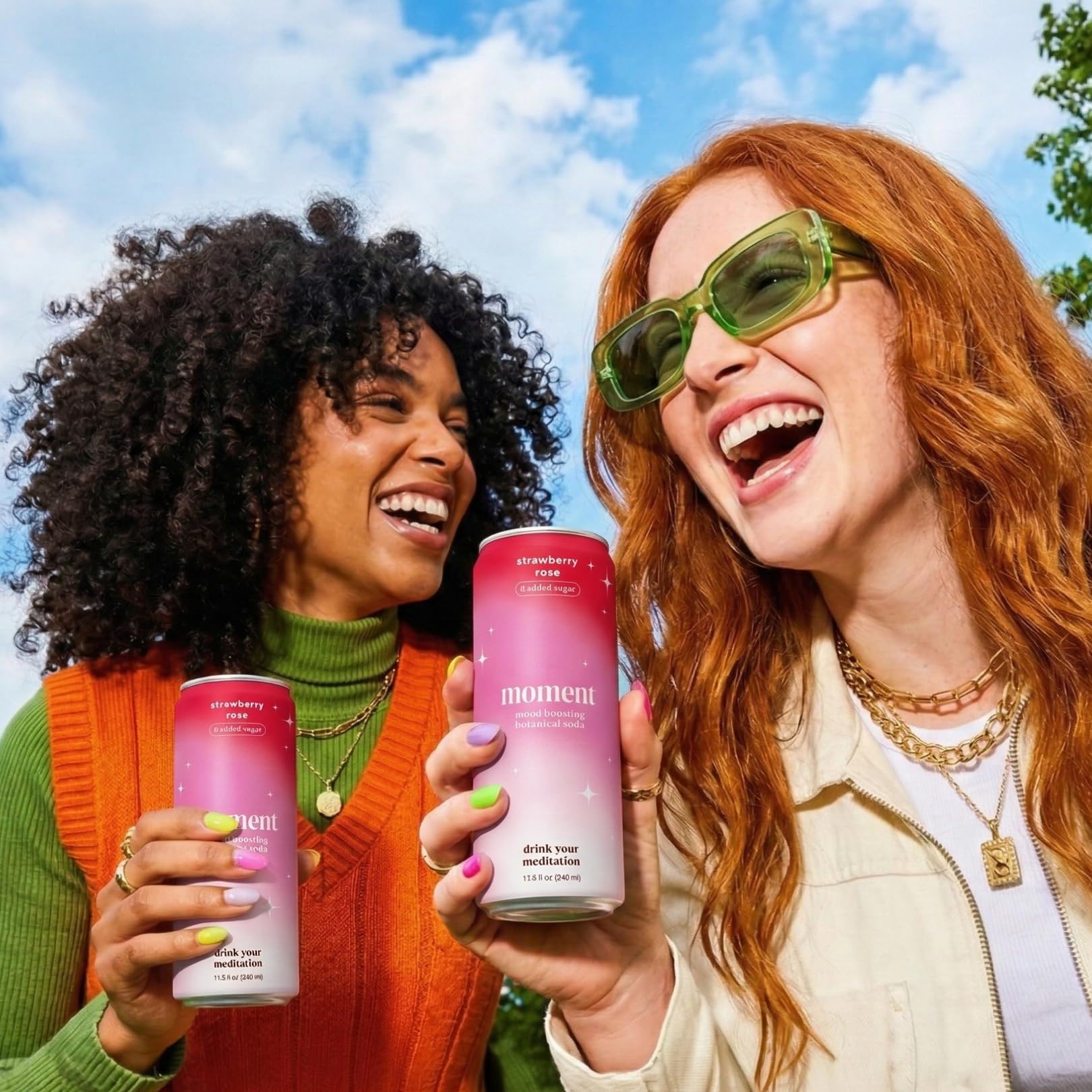 Moment Botanical Soda (Shark Tank) - Calm, Clarity & Relaxation with L-Theanine & Ashwagandha - Non Alcoholic Drinks for Adults - Sparkling Adaptogen Drink - 0 Sugar 0 Caffeine - 12 Pack 11.5 fl oz