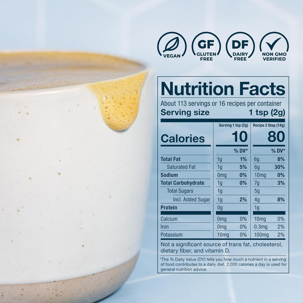 Laird Superfood Non-Dairy Coconut Powder Creamer - Sweet & Creamy + Adaptogens - Superfood Creamer with Functional Mushrooms - Non-GMO, Vegan, 8 oz. Bag, Pack of 1