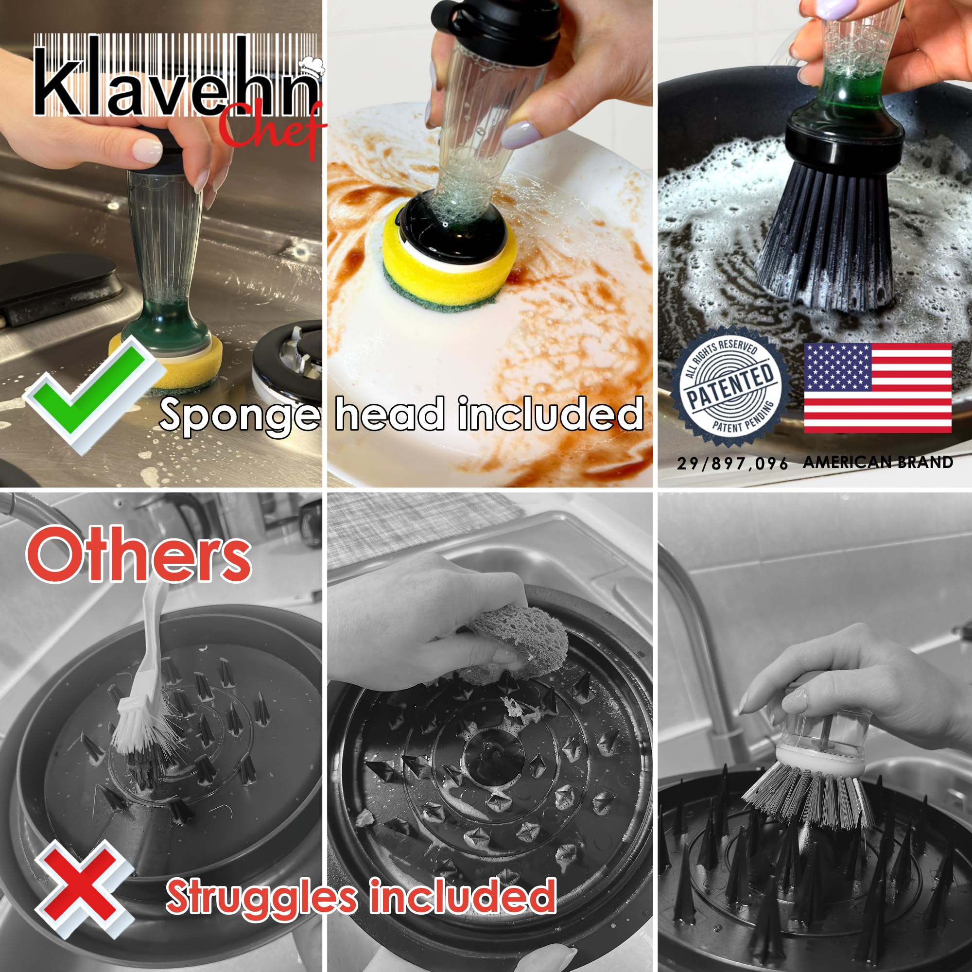 American Brand - Trituradora de pollo de 3 capas con placa desmontable + cepillo especial, doble antideslizante, sin BPA, resistente al calor, apta para lavavajillas, herramienta de trituración de pechuga de pollo, carne de res, cerdo, picadora de carne