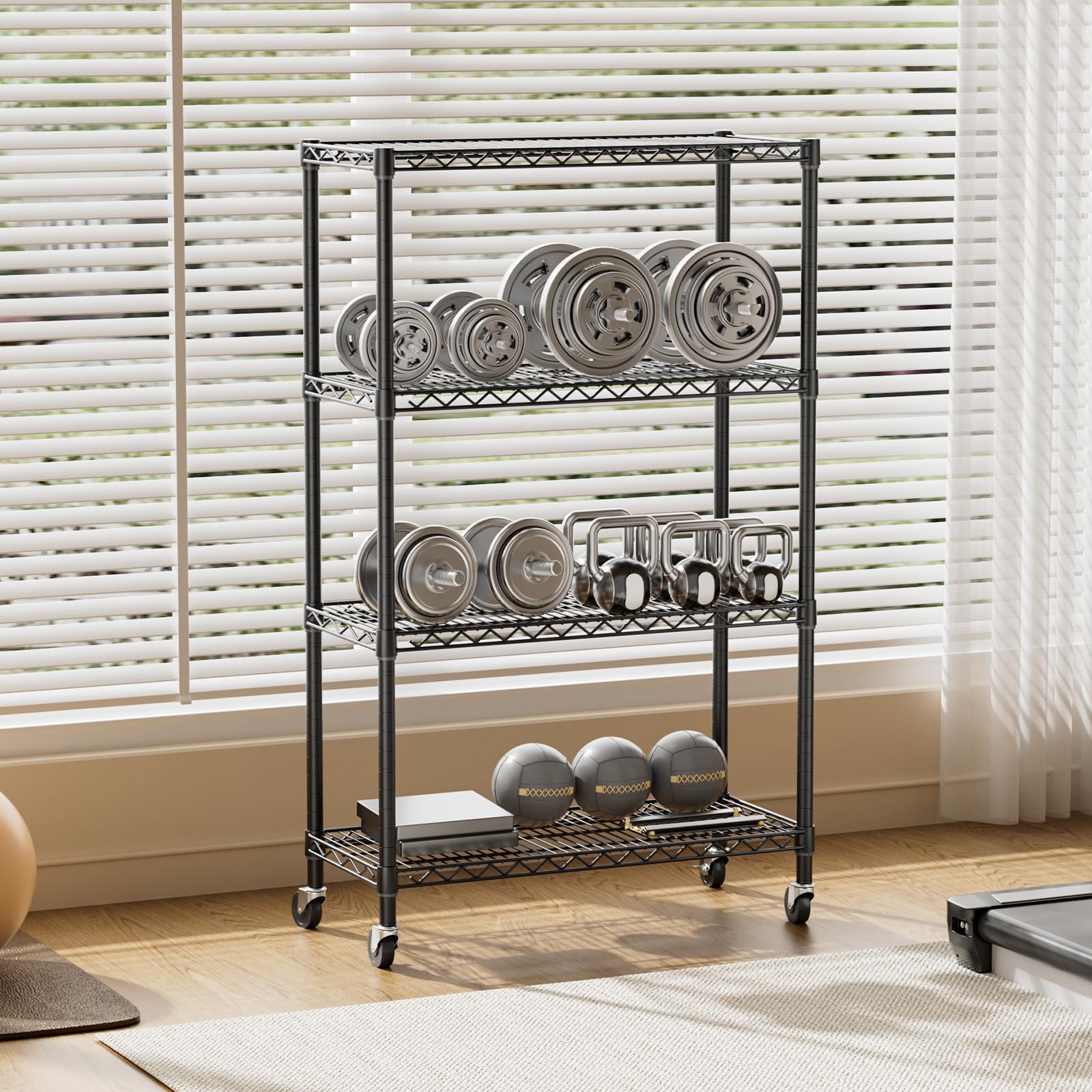 SINGAYE 3 Small Shelves Storage Shelf Wire Shelving Unit Metal Shelf Adjustable Organizers Storage Shelving with Wheels for Bathroom Laundry Room Kitchen Pantry11.5”D x 17.5”W x 30.5”H White