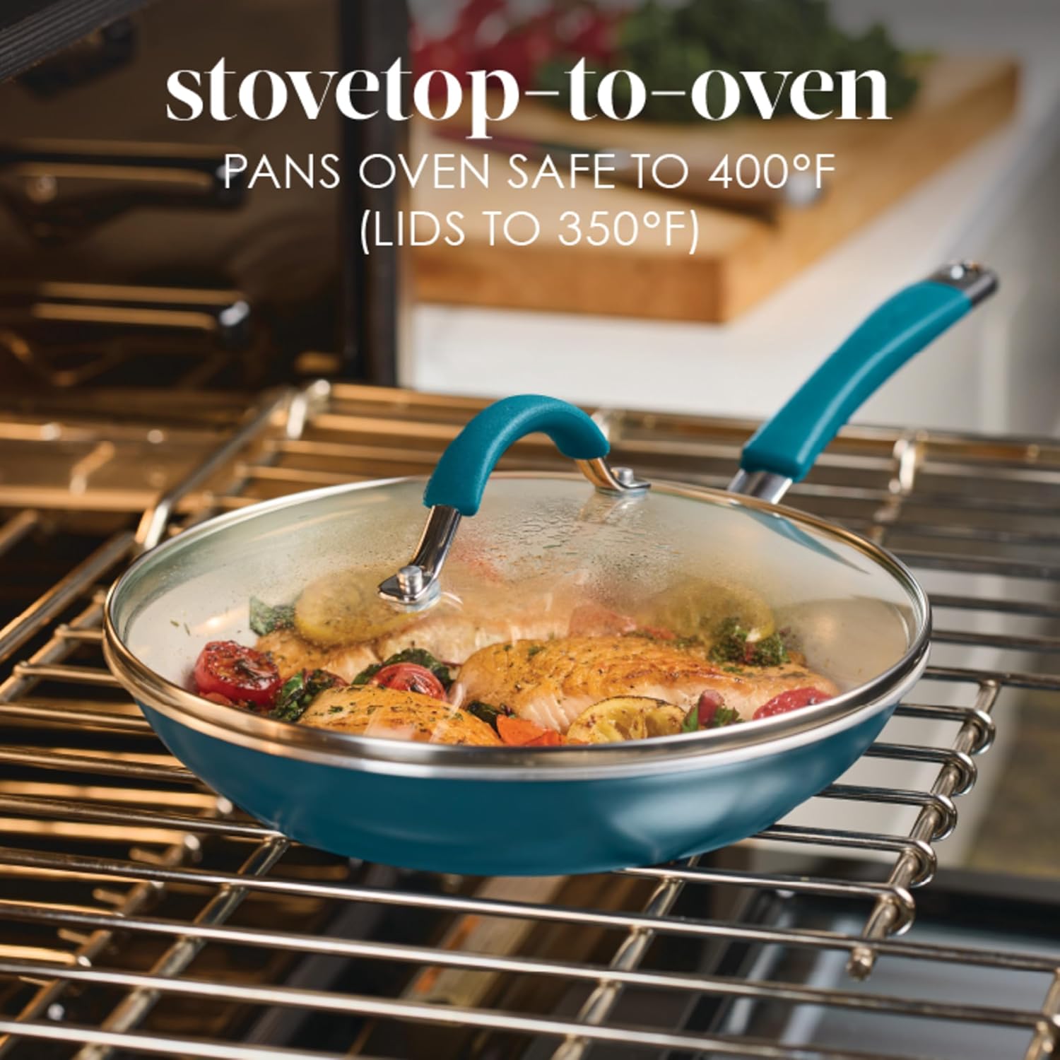 Rachael Ray - 16802 Rachael Ray Cucina Nonstick Cookware Pots and Pans Set, 12 Piece, Sea Salt Gray