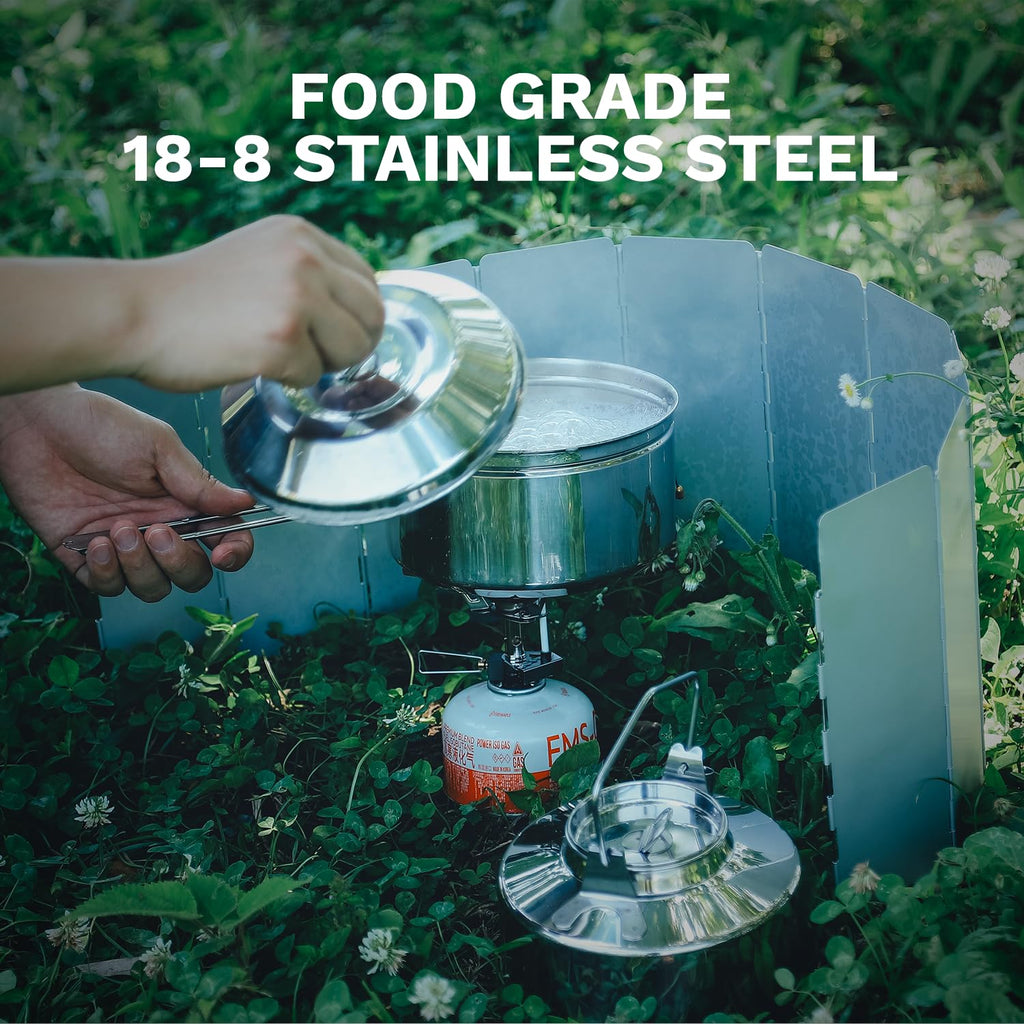 Fire-Maple Antarcti Portable 1.2 Liter Lightweight Stainless Steel Camping Kettle | Durable and Portable Camp Tea Pot | Ideal for Bushcraft and Outdoor Campfire Use
