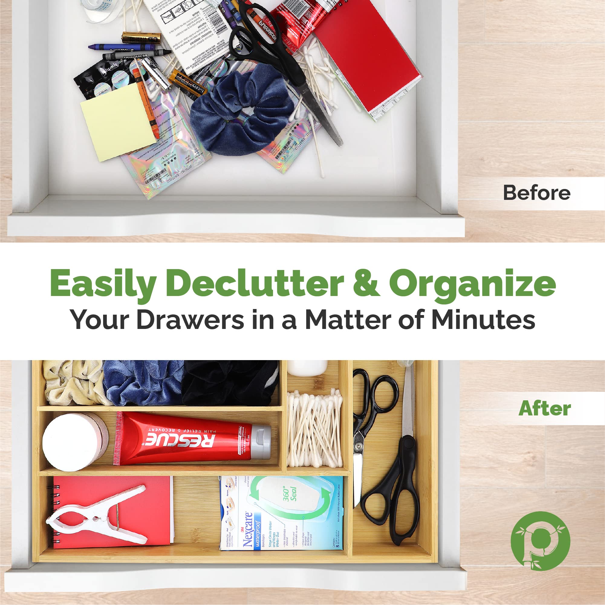 Silverware Organizer - Expandable Kitchen Drawer Organizer - Adjustable Kitchen Drawer Organizer for Utensils, Expandable to 22 Inches Wide, 10 Compartments, Silverware Tray for Drawer