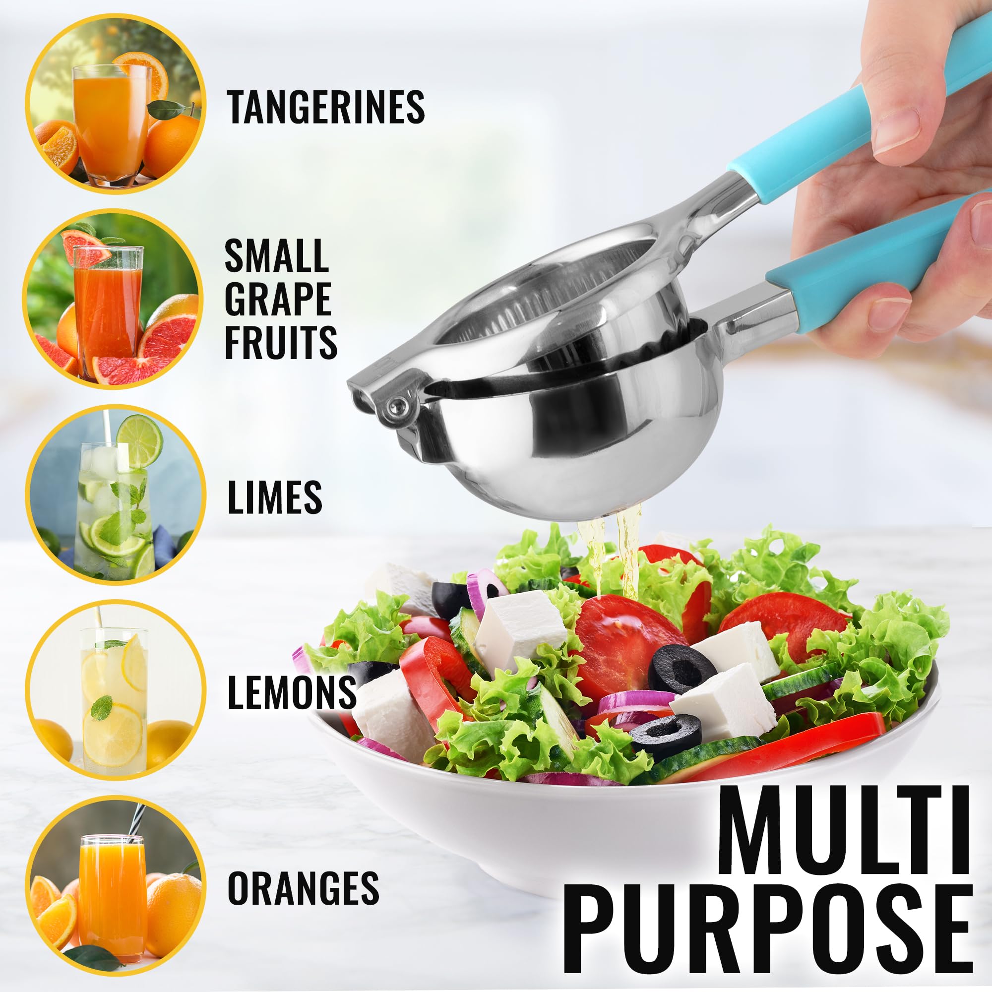 Lemon Squeezer Stainless Steel with Premium Quality Heavy Duty Solid Metal Squeezer Bowl - Large Manual Citrus Press Juicer and Lime Squeezer Stainless Steel - by Zulay Kitchen