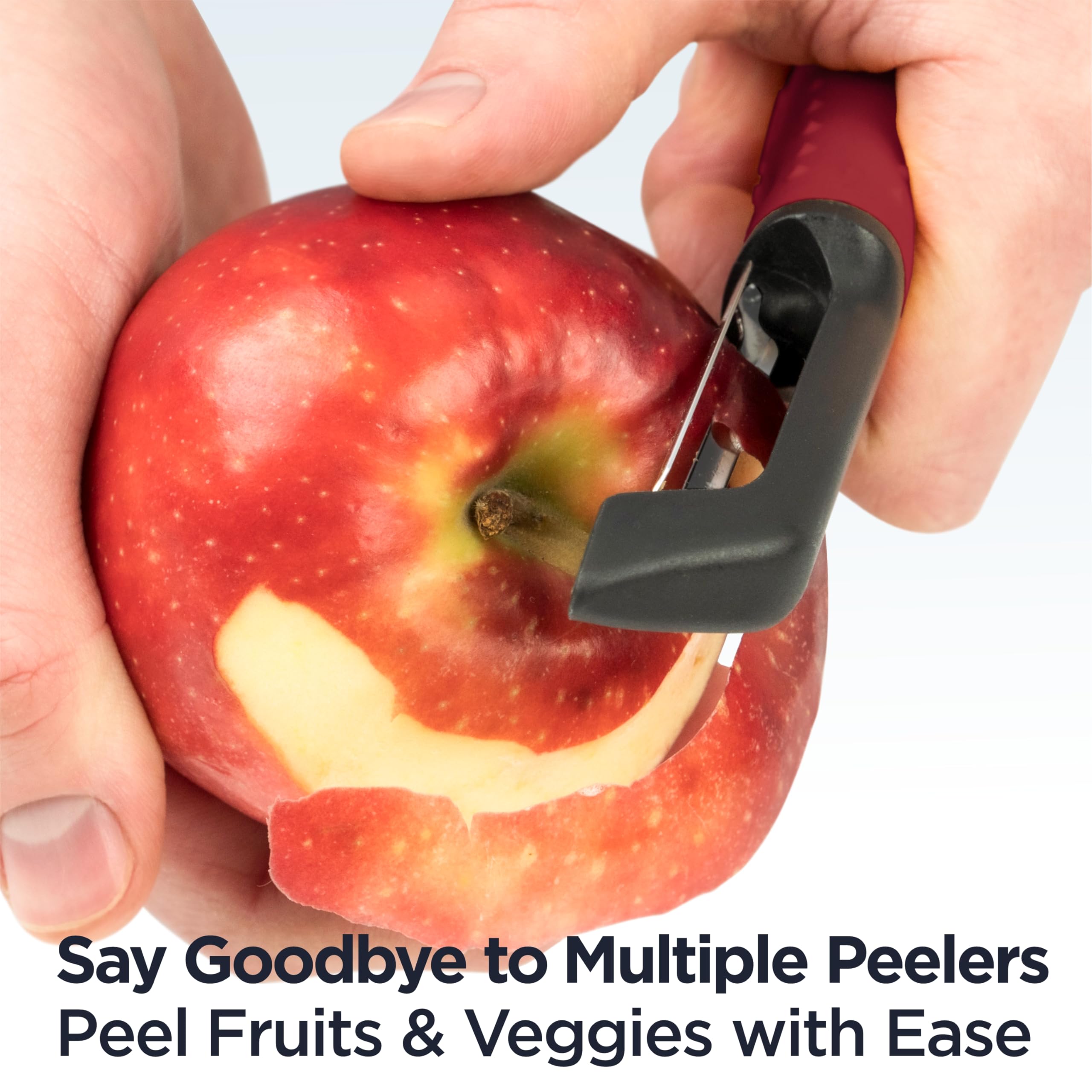 Deiss PRO Swivel Vegetable Peeler - Sharp Stainless Steel Peeler With Easy Non-Slip Hand Grip, Potato Peelers For Kitchen, Fruit, Carrot, Apple, Veggie, Kiwi, Durable, And Dishwasher Safe (ORANGE)
