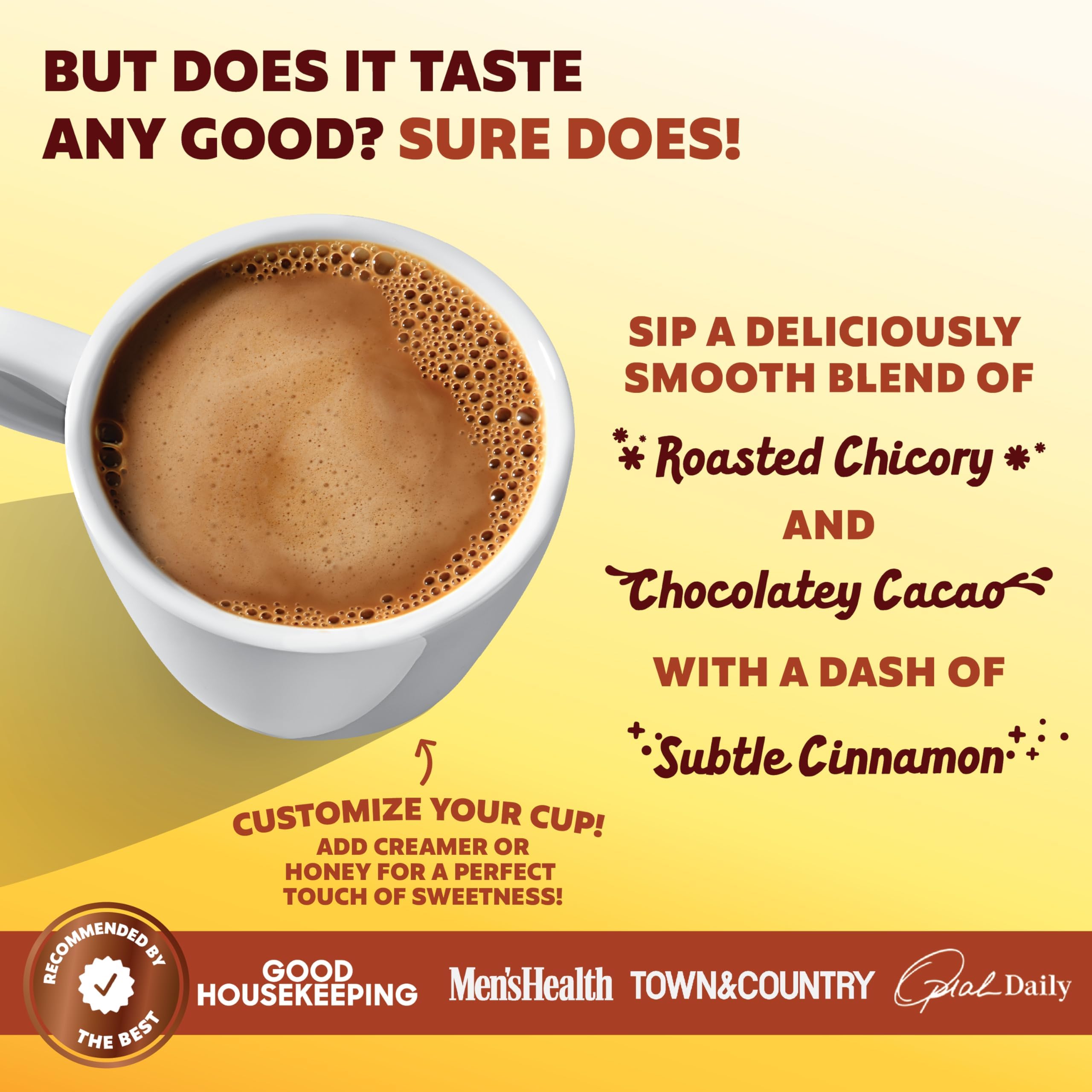 Joey Mushroom Coffee Alternative with Cacao Dandelion Root, and Chicory, Instant Mushroom Coffee Substitute with Superfoods, Vegan Gluten-Free Energy Drink for Focus and Calm, 18 Servings