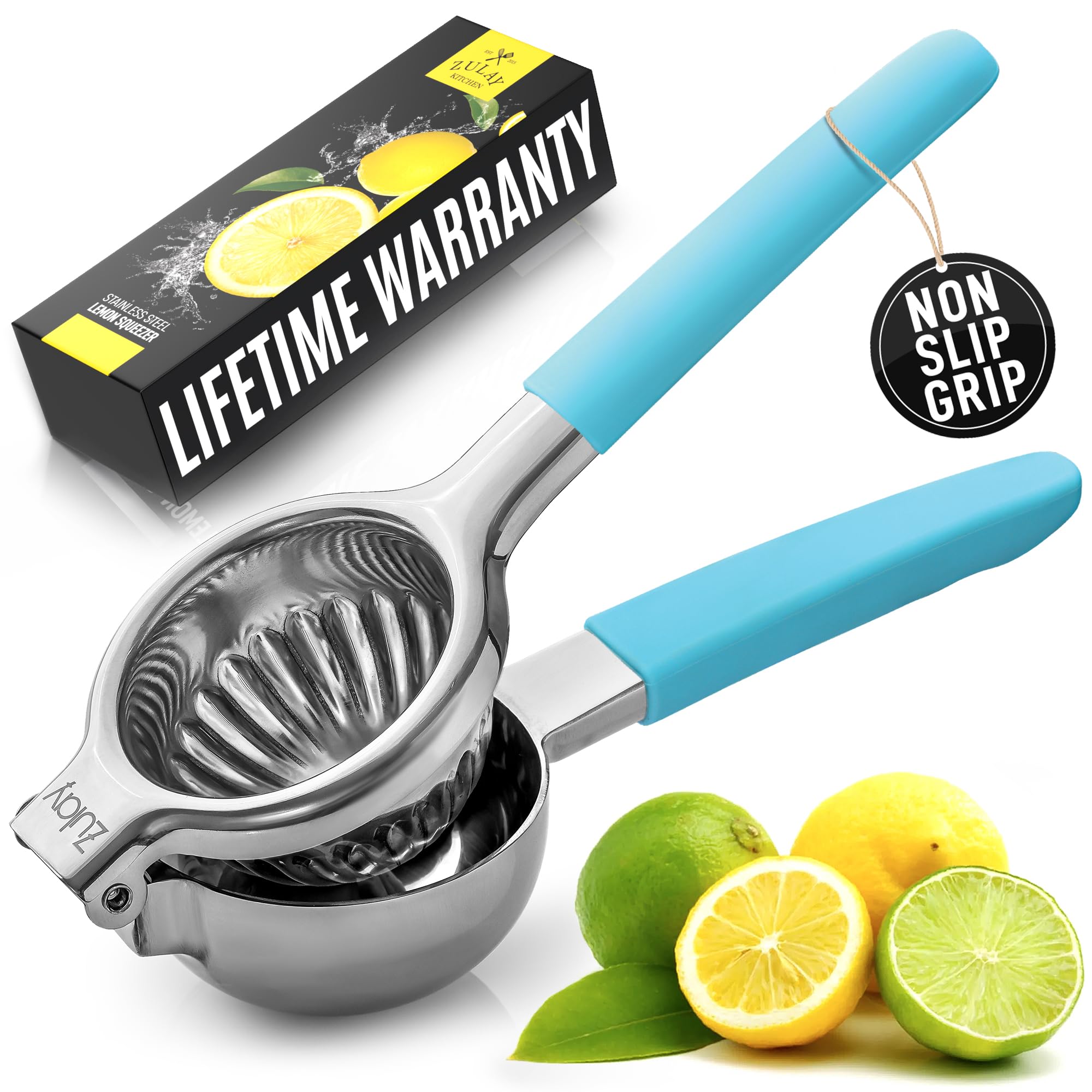 Lemon Squeezer Stainless Steel with Premium Quality Heavy Duty Solid Metal Squeezer Bowl - Large Manual Citrus Press Juicer and Lime Squeezer Stainless Steel - by Zulay Kitchen