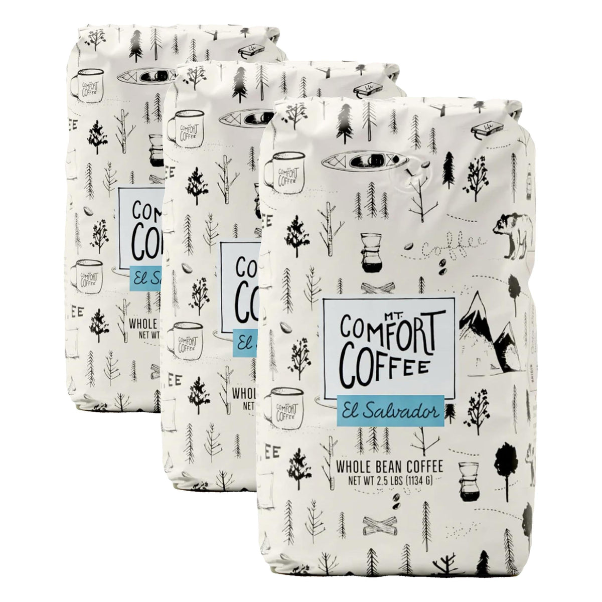 Mt. Comfort Coffee Organic Peru Medium Roast, 2.5 Pounds - Flavor Notes of Nutty, Chocolate, & Citrus - Sourced From Small, Peruvian Coffee Farms - Roasted Whole Beans