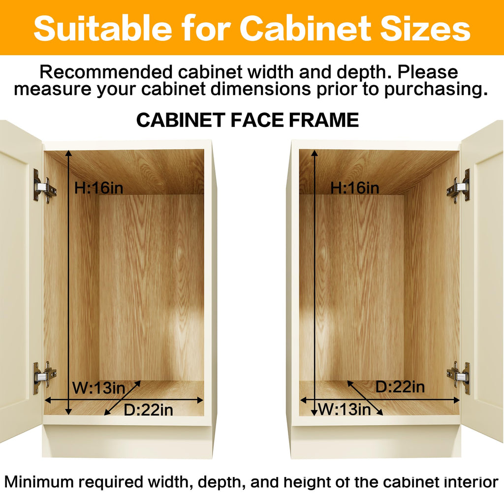 2-Tier Kitchen Cabinet,Pull Out Cabinet Organizer,Shelf and Drawer Organizer Slide Out Pantry Storaqe Basket in Multiple Sizes (12" W x21 D)