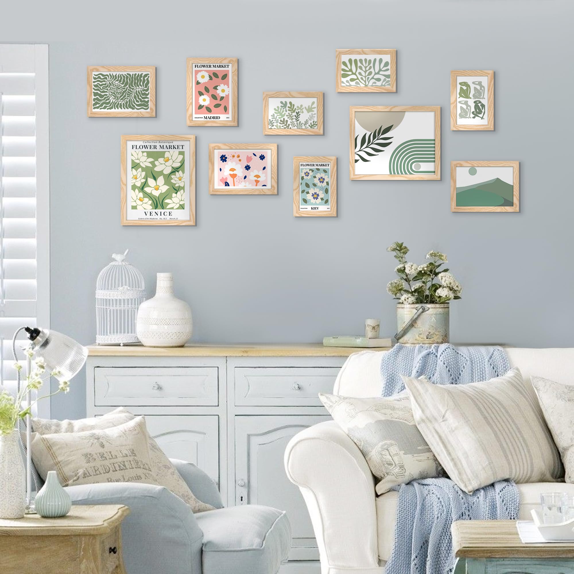 upsimples 10 Pack Picture Frames Collage Wall Decor for Mounting or Tabletop Display, Photo Gallery Frame Set for Family, Multi Sizes Including 8x10, 5x7, 4x6, Black