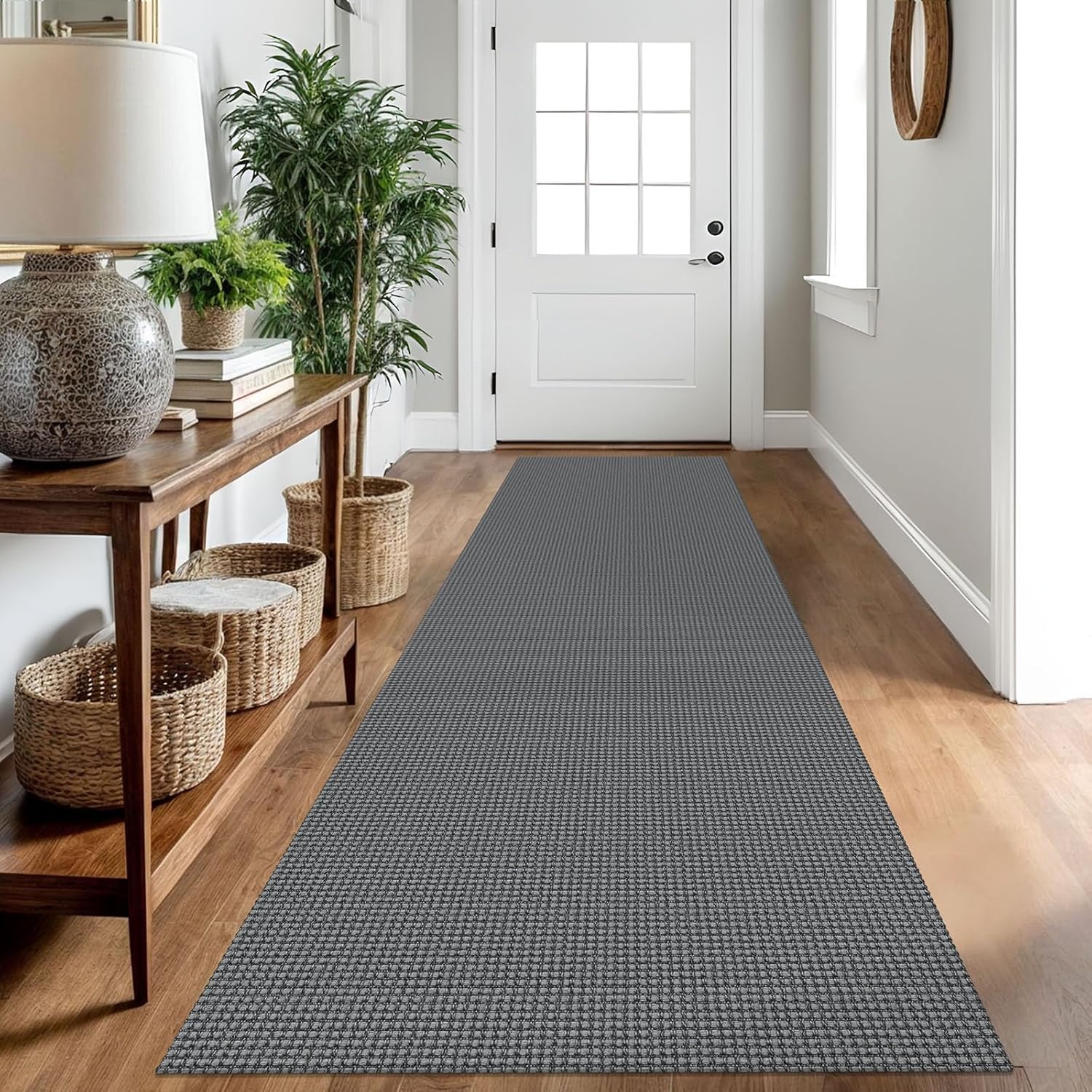 IOHOUZE Small Area Rug 2x3 Washable Woven Rugs for Entryway Non Slip Rubber Backed Kitchen Rugs Indoor Outdoor Doormat Throw Rug Floor Carpet for Entrance Front Door, Orange/Tan/Brown