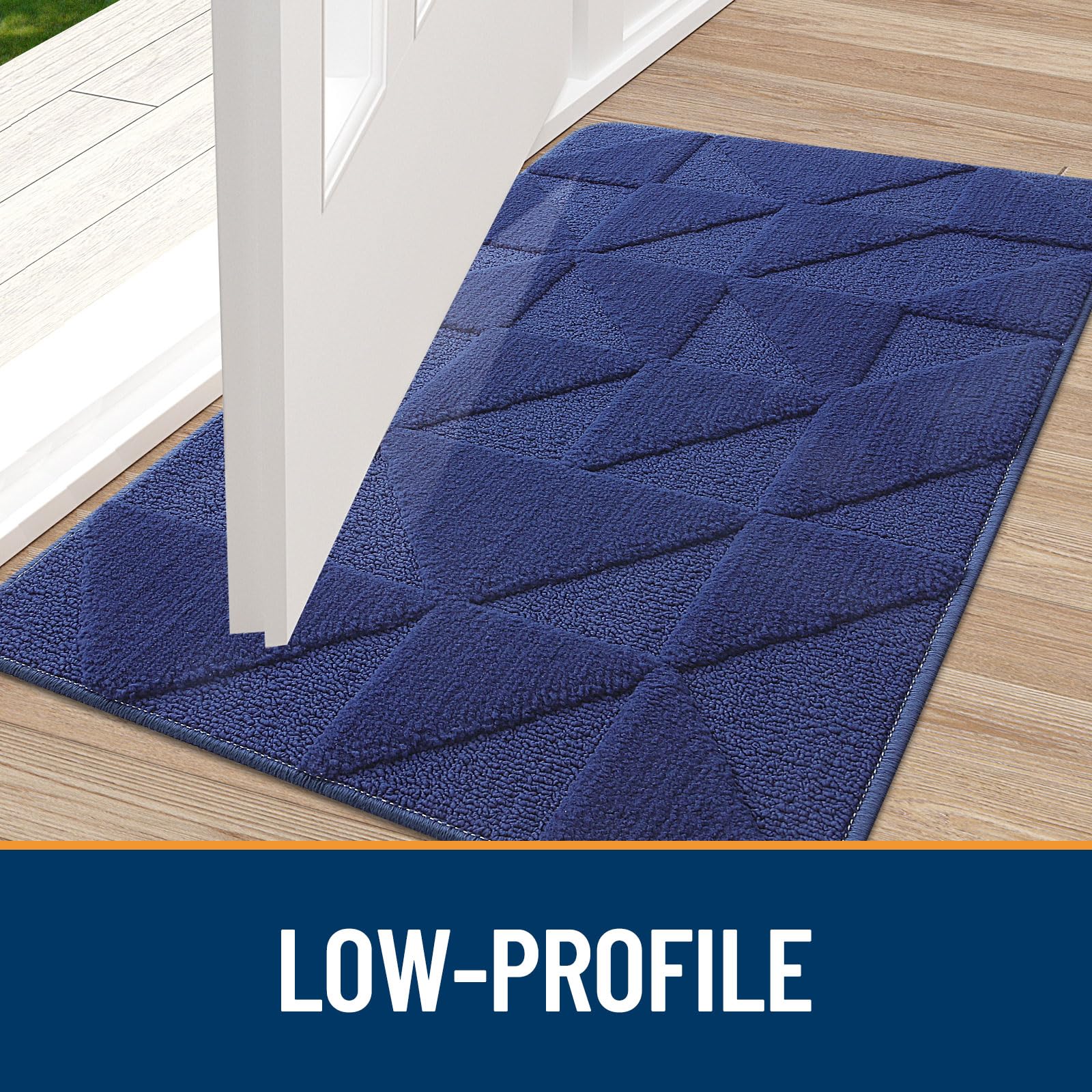 OLANLY Door Mats Indoor, Non-Slip, Absorbent, Dirt Resist, Entrance Washable Mat, Low-Profile Inside Entry Doormat for Entryway (32x20 inches, Grey)