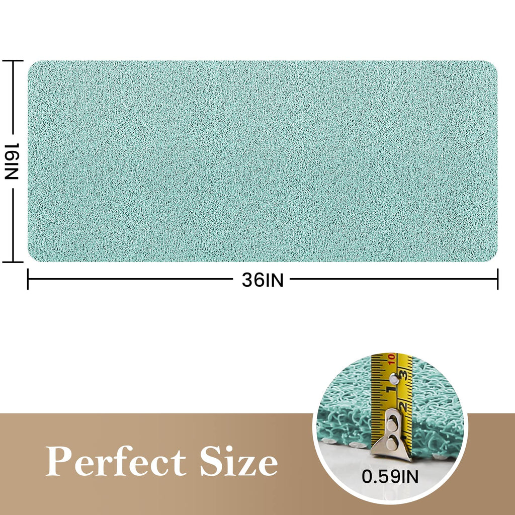 PVC Loofah Shower/Bathtub Mat Non-Slip, 24x16 inch, Soft Tub Mat with Drain, for Tub and Bathroom,Quick Drying,Grey