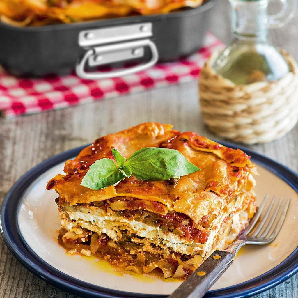 HONGBAKE Lasagna Pan 3 Inch Deep, 15x10" Baking Pan for Oven, Nonstick Cake Baking Dish for Brownie, Roasting Pans with Stainless Steel Handles, Heavy Duty, Dishwasher Safe, Dark Grey