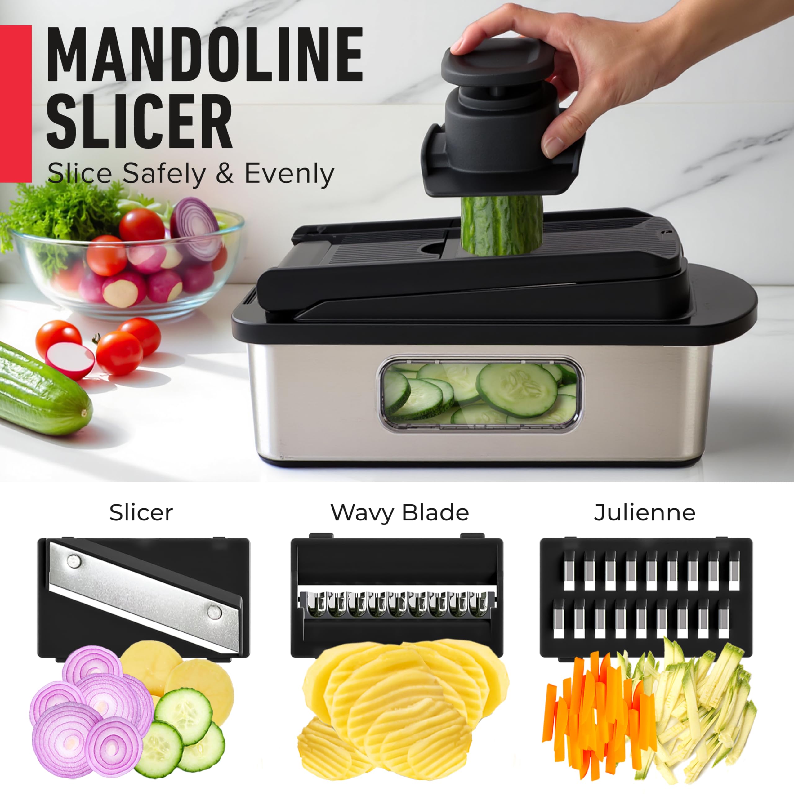 Mueller The Real Original Pro Chopper since 2013 Vegetable Chopper Mandoline Slicer, 8 Blade Food Veggie Chopper Onion Vegetable Cutter with Container, Kitchen Gadgets & Essentials, (10 in 1)