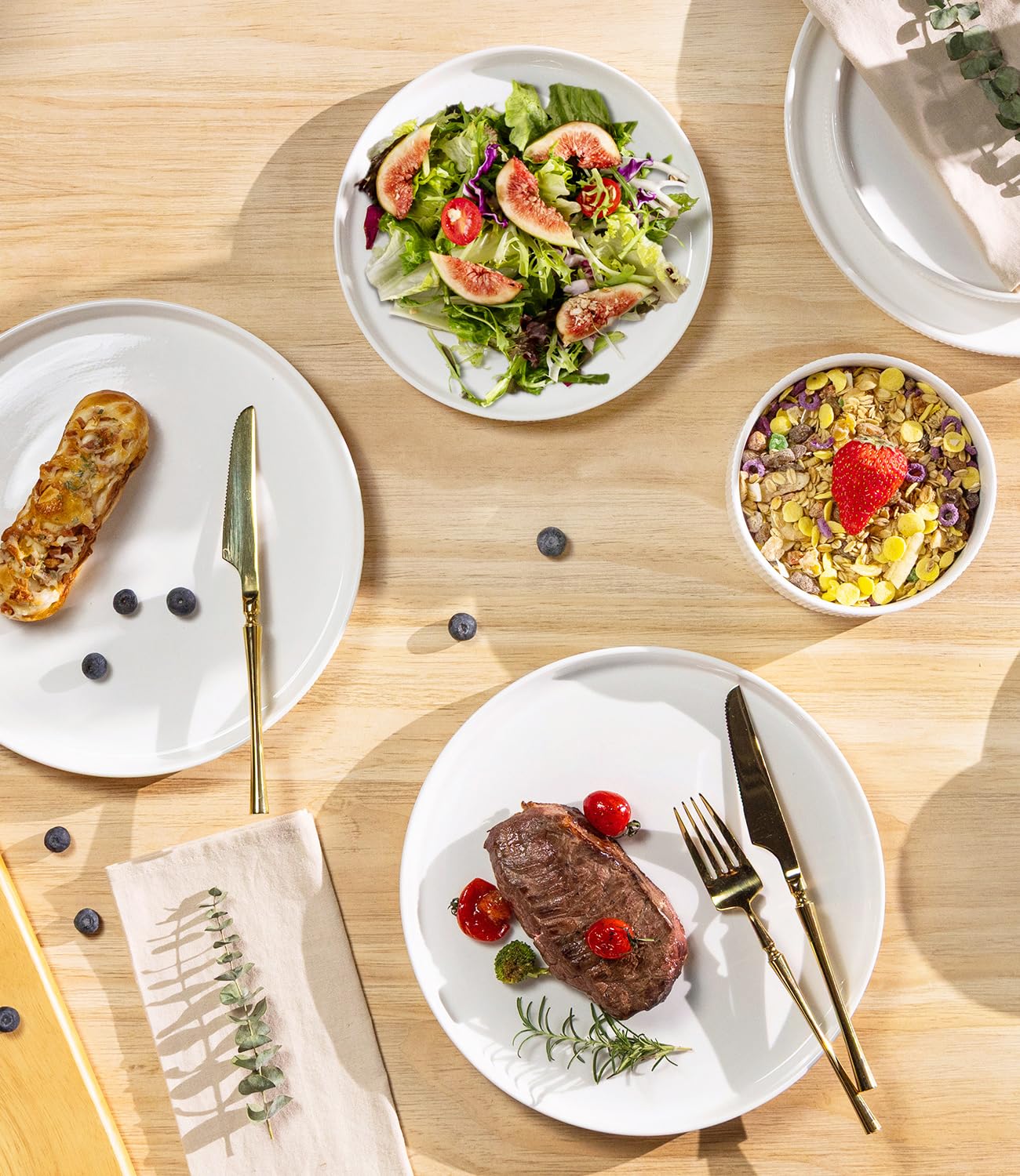 TheTerra Ceramic Dinnerware Sets for 4, 12 Pieces Porcelain Lightweight Speckled Plates and Bowls Sets, Scratch Resistant Dish Set, Oven & Microwave & Dishwasher Safe