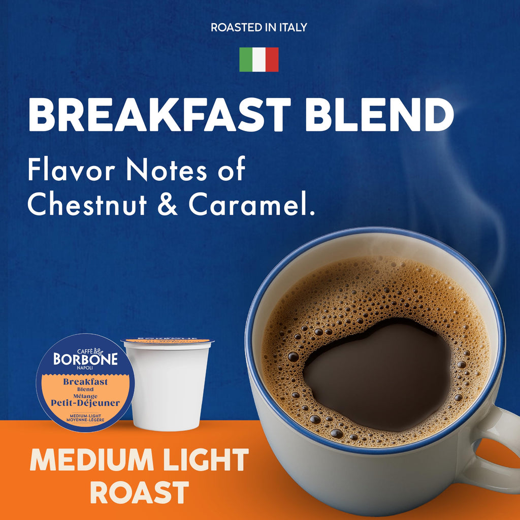 Caffè Borbone Italian Roast Coffee (60 Count) – Medium Dark Roast, Arabica & Robusta Blend, Roasted in Italy for a Bold, Smooth Taste – Single Serve Coffee Pods Compatible with K-Cup Brewers