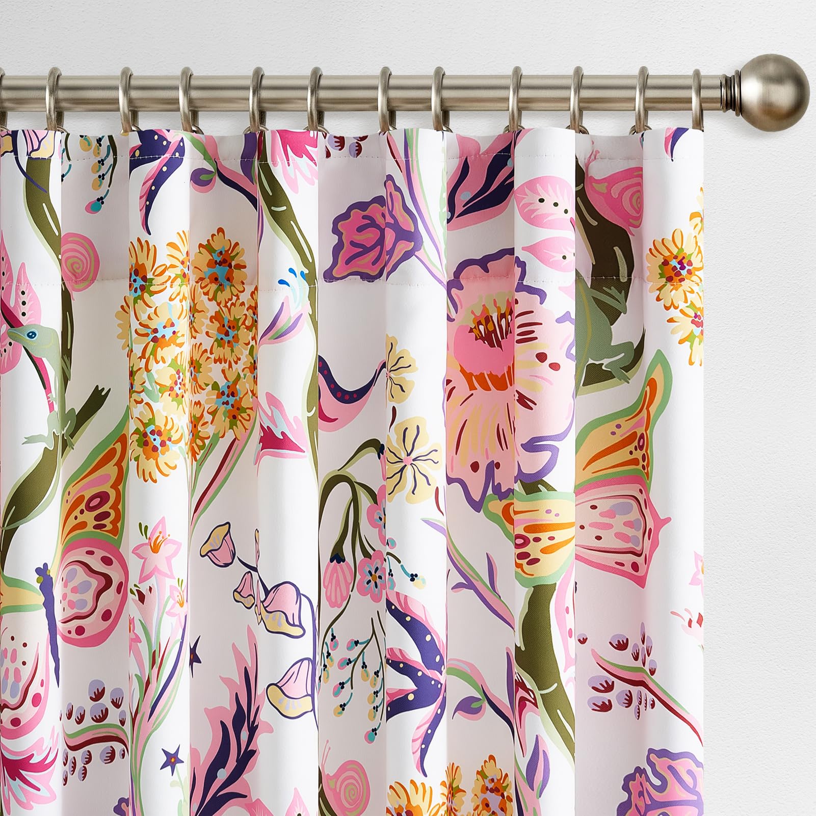 Topfinel Mustard Yellow Curtains 84 Inches Long 2 Panels for Bedroom Living Room Daffodil Butterfly Country Tropical Floral Drapes Vintage Farmhouse Light Filtering Privacy Window Curtain Blackout