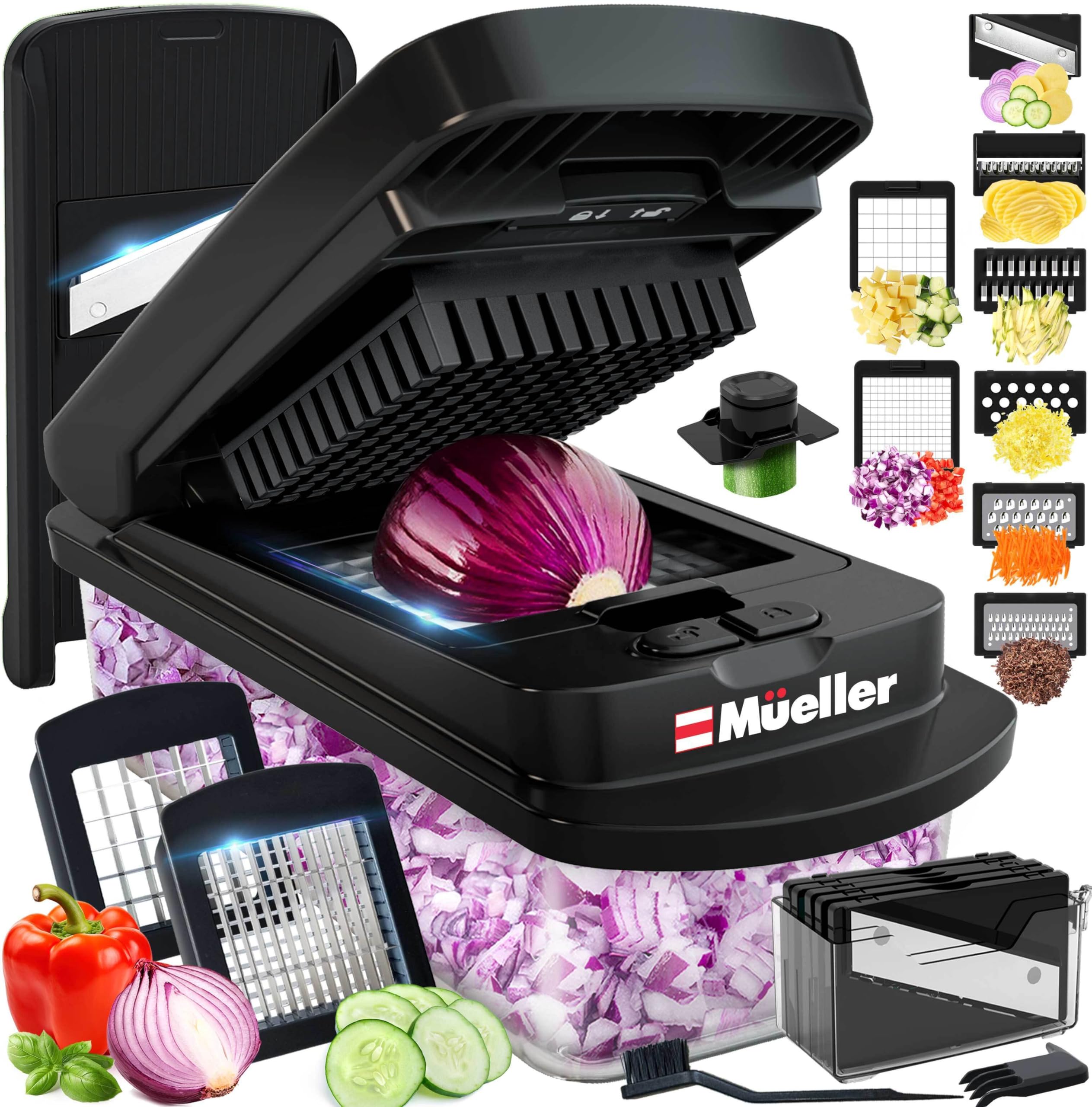 Mueller The Real Original Pro Chopper since 2013 Vegetable Chopper Mandoline Slicer, 8 Blade Food Veggie Chopper Onion Vegetable Cutter with Container, Kitchen Gadgets & Essentials, (10 in 1)