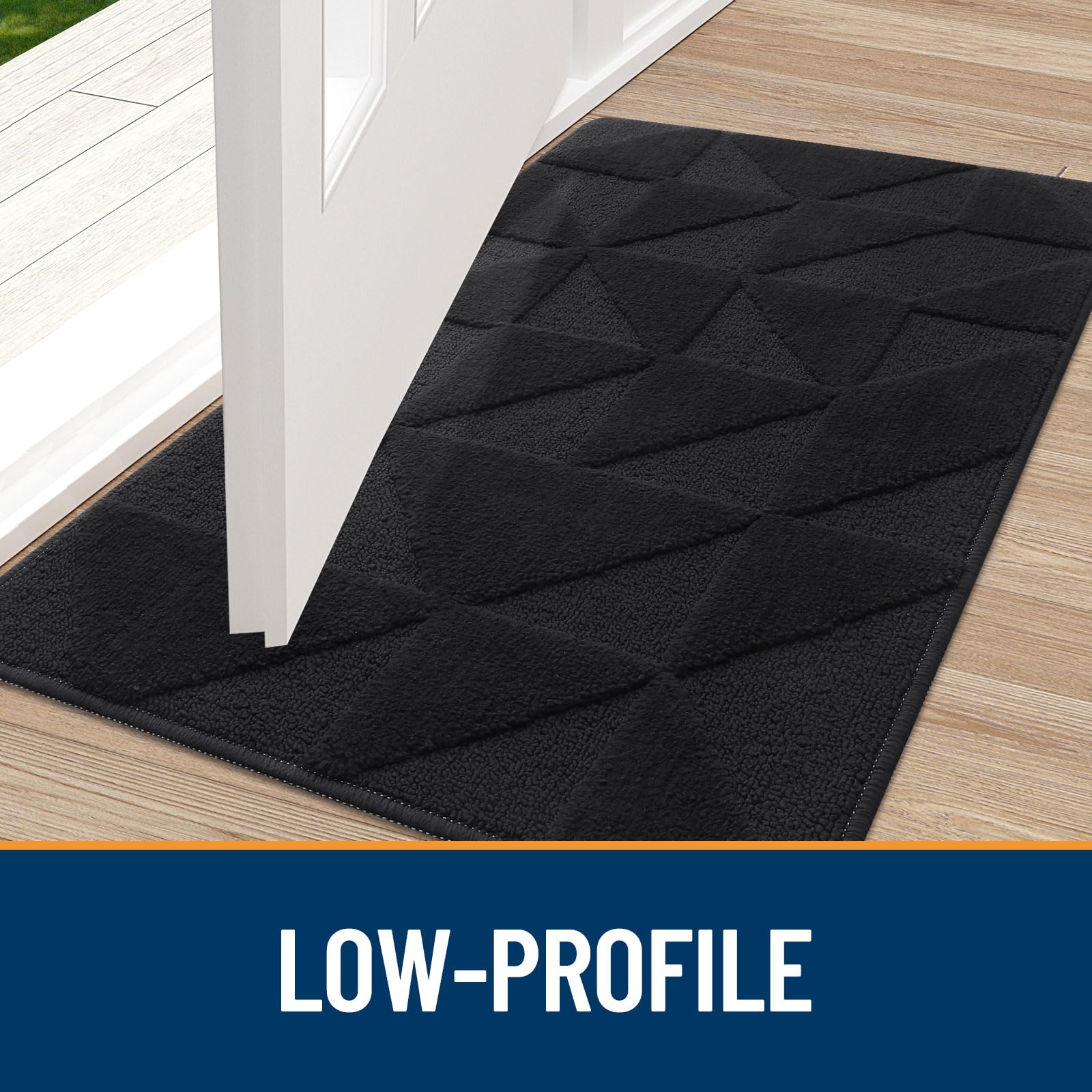 OLANLY Door Mats Indoor, Non-Slip, Absorbent, Dirt Resist, Entrance Washable Mat, Low-Profile Inside Entry Doormat for Entryway (32x20 inches, Grey)