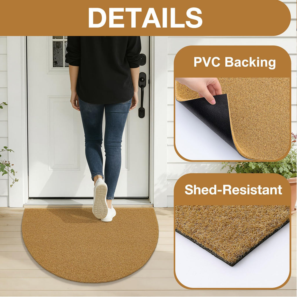 OLANLY Front Door Mat, Low Profile Doormat, Stain and Fade Resistant, Easy to Clean, for Indoor and Outdoor Entrances, Patio Porch or Entryway, Brown (30x17 Inch, Home Sweet Home)