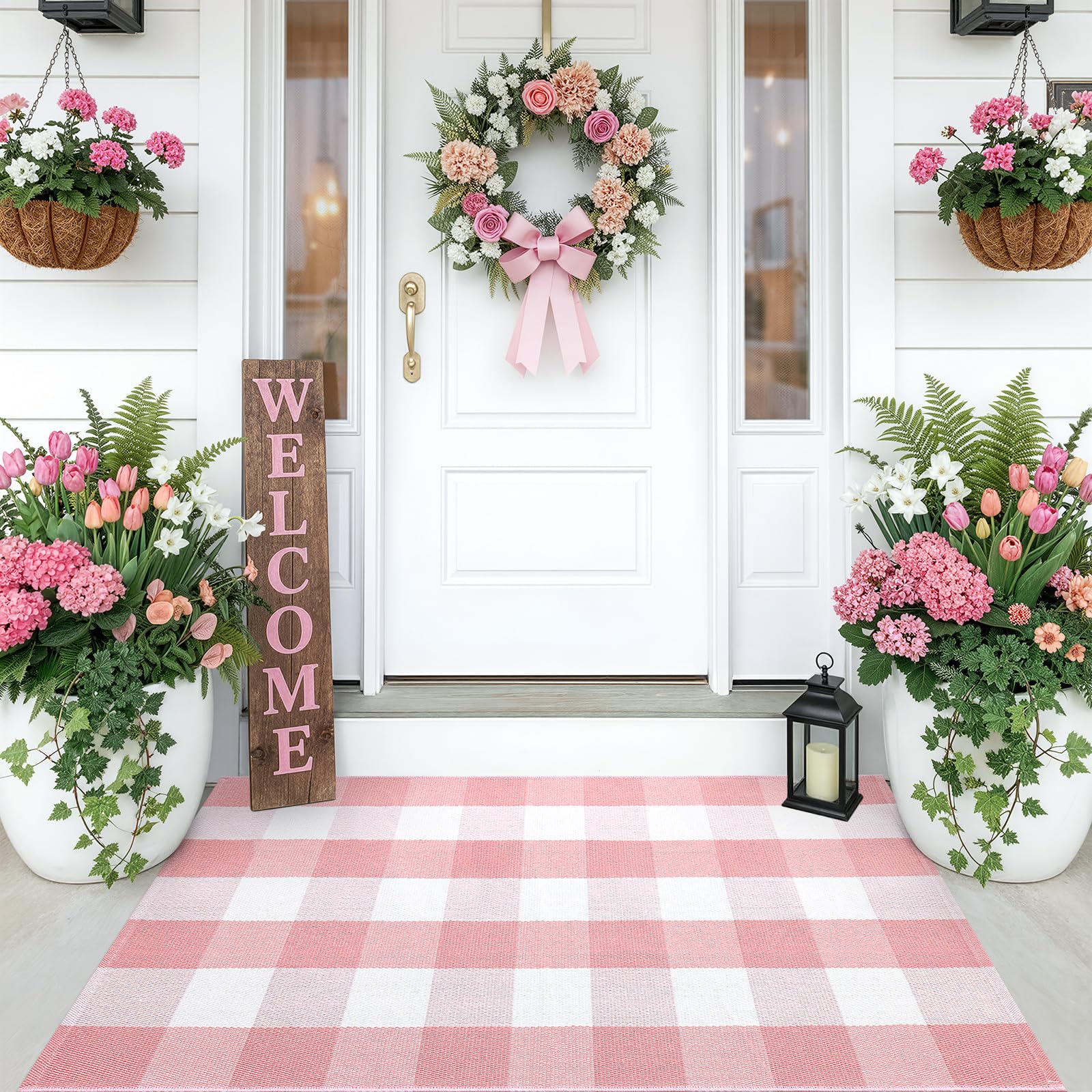 OLANLY Black and White Striped Rug 2'4" x 3'7" (27.5" x 43") – Washable Cotton Indoor Outdoor Doormat for Front Door, Entryway, Kitchen, Porch, Patio Decor