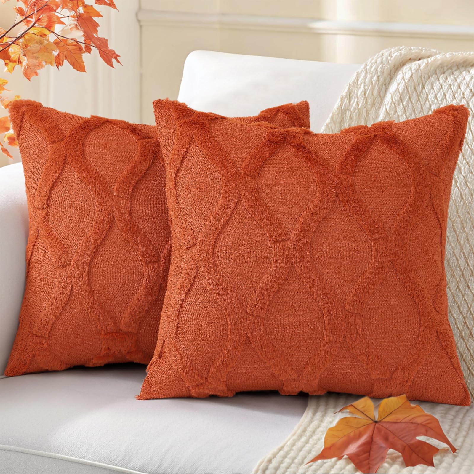 Faux Fur Throw Pillow Covers