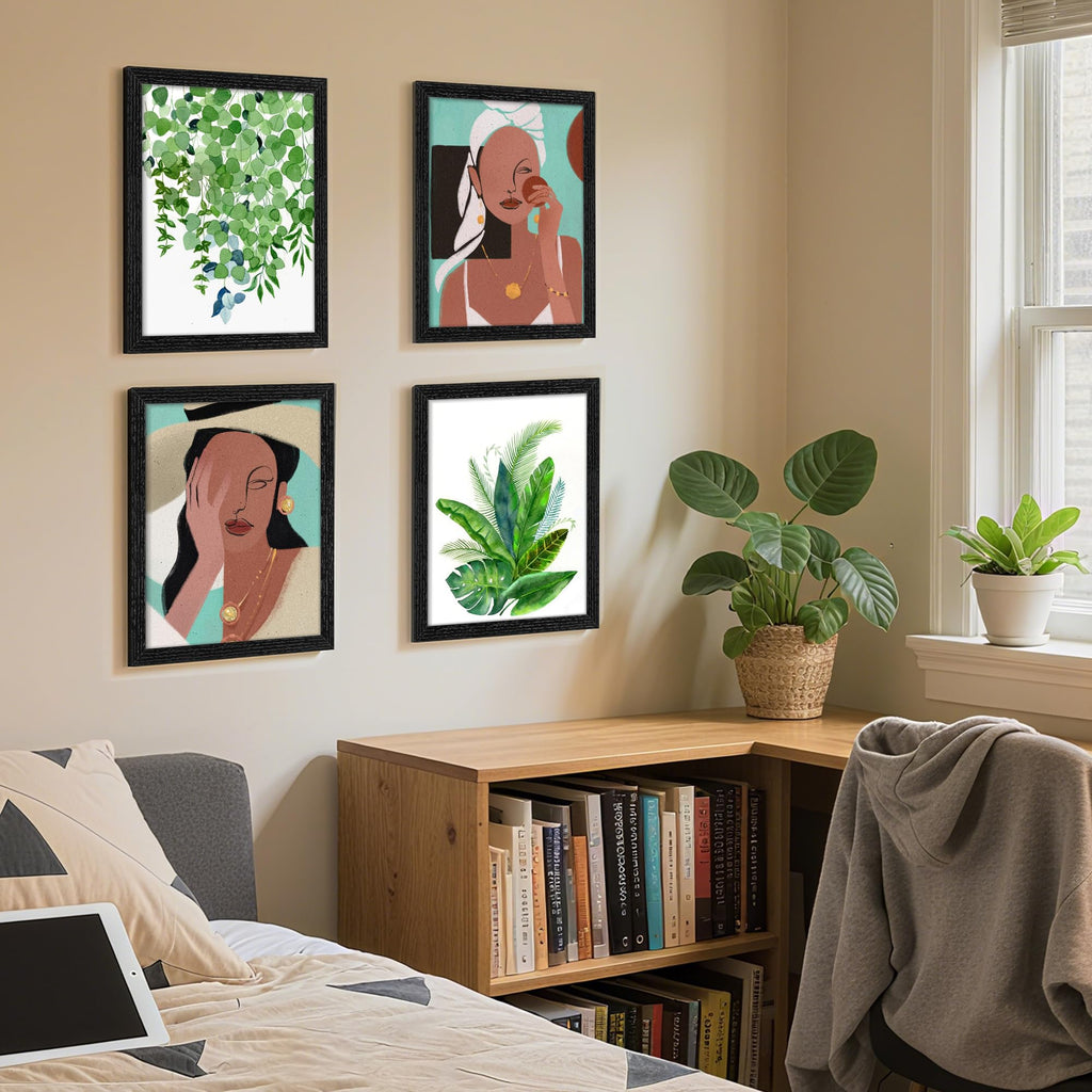 upsimples 8x10 Picture Frame, Lightweight Thin Frame for Prints, Display 5x7 with Mat or 8x10 Without, Easy Wall Hanging, Black 2 Pack