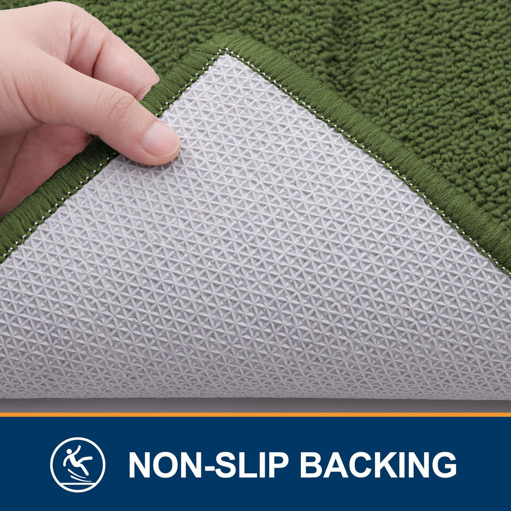 OLANLY Indoor Door Mat, 32x20, Dirt Resistant and Absorbent, Sturdy Non-Slip Rubber Backing, Easy to Clean, Washable Low-Profile Doormat for Entryway, Grey