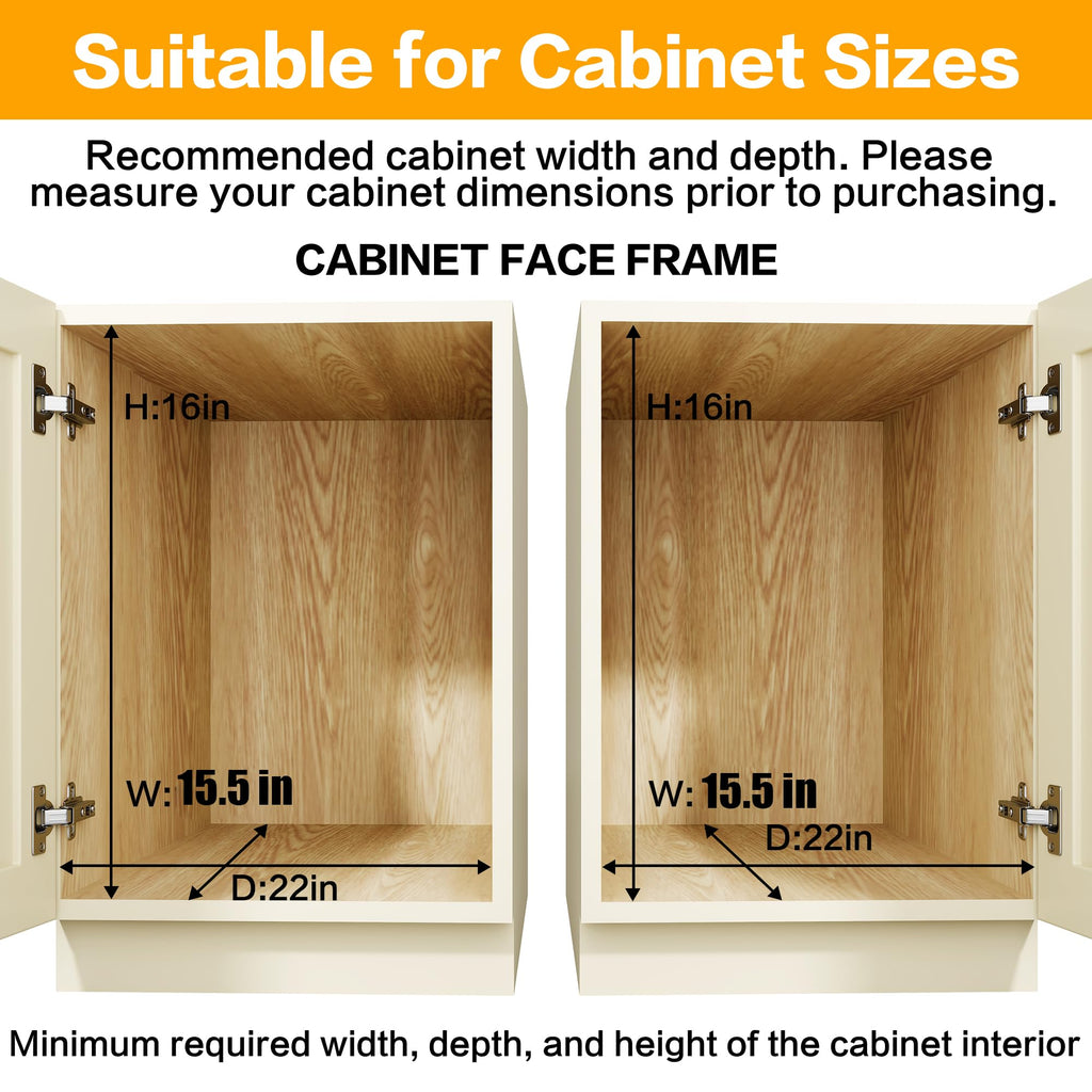 2-Tier Kitchen Cabinet,Pull Out Cabinet Organizer,Shelf and Drawer Organizer Slide Out Pantry Storaqe Basket in Multiple Sizes (12" W x21 D)