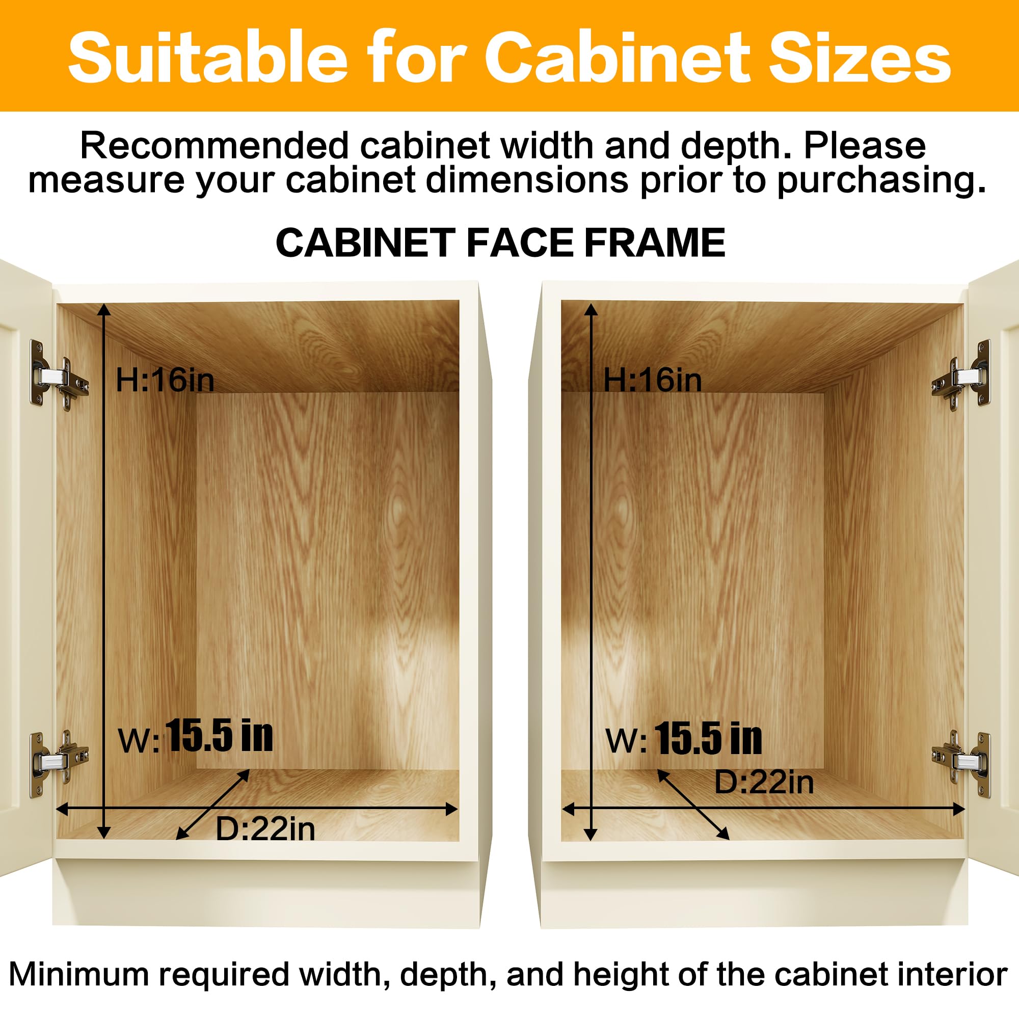 2-Tier Kitchen Cabinet,Pull Out Cabinet Organizer,Shelf and Drawer Organizer Slide Out Pantry Storaqe Basket in Multiple Sizes (12" W x21 D)