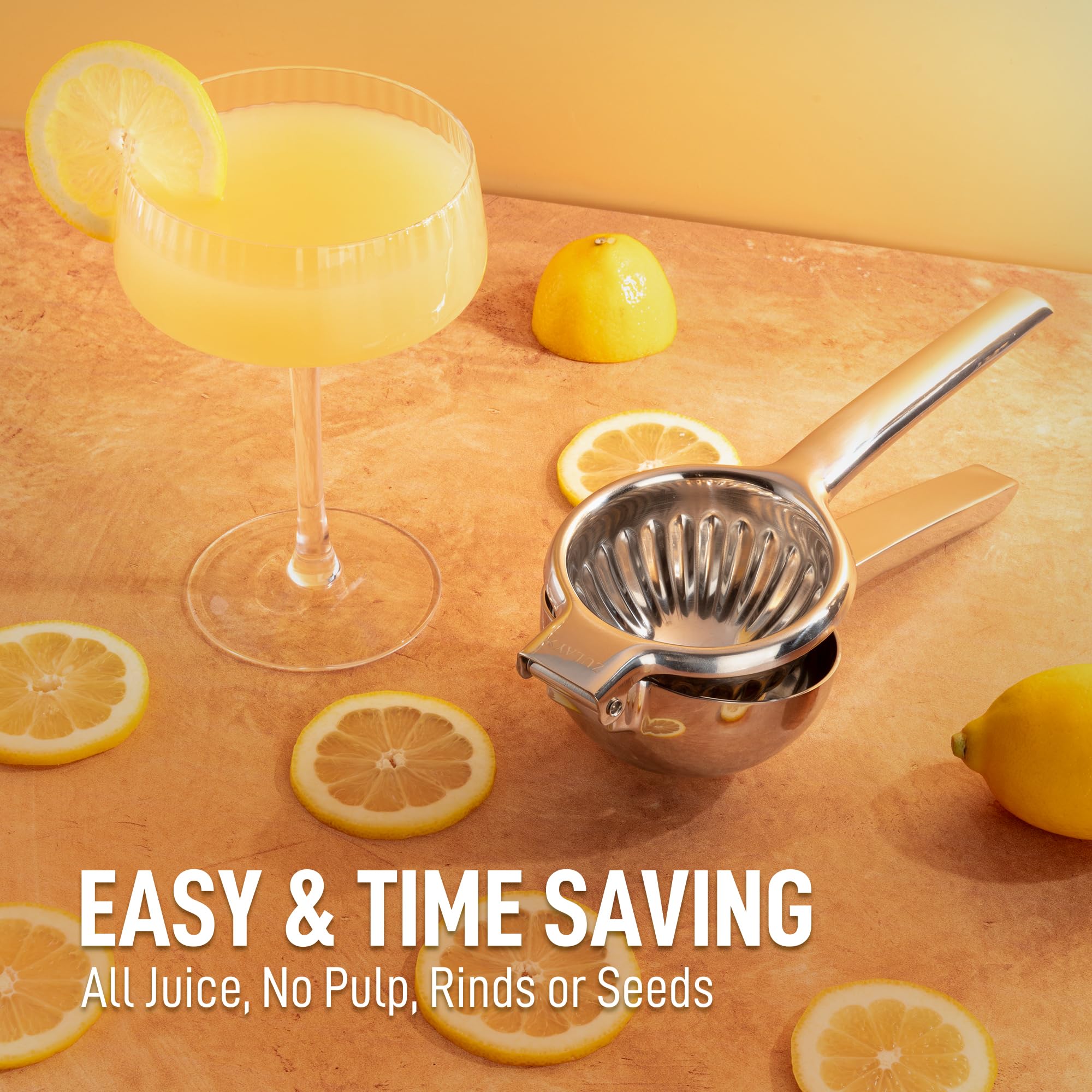 Lemon Squeezer Stainless Steel with Premium Quality Heavy Duty Solid Metal Squeezer Bowl - Large Manual Citrus Press Juicer and Lime Squeezer Stainless Steel - by Zulay Kitchen