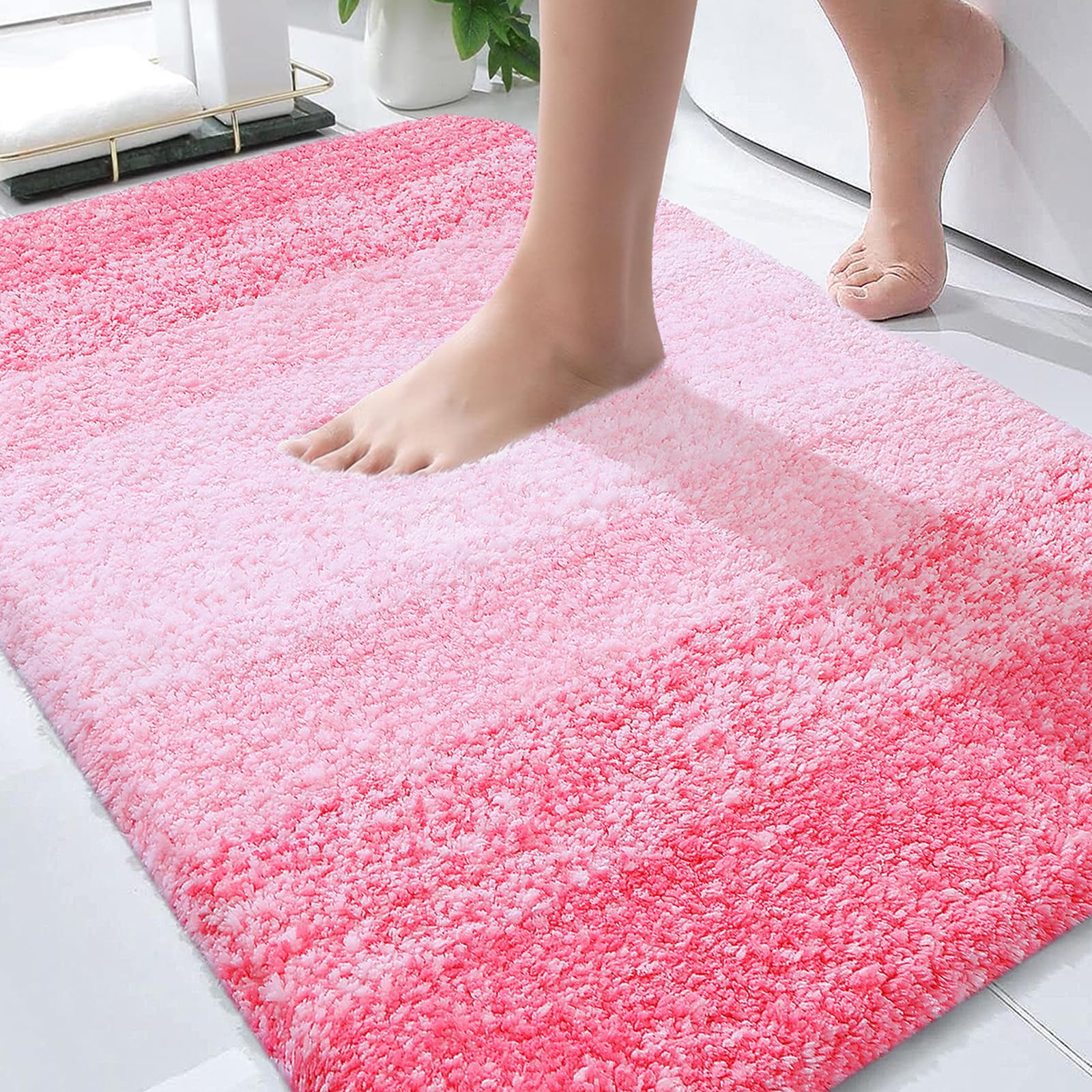 OLANLY Bathroom Rugs Mat 30x20, Extra Soft Absorbent Microfiber Bath Rugs, Rubber Backing, Quick Dry, Machine Washable Bath Mats for Bathroom Floor, Tub and Shower, Home Decor Accessories, Grey