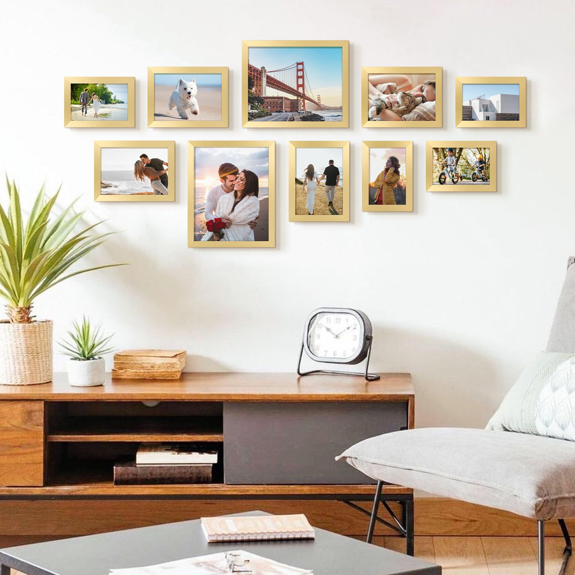 upsimples 10 Pack Picture Frames Collage Wall Decor for Mounting or Tabletop Display, Photo Gallery Frame Set for Family, Multi Sizes Including 8x10, 5x7, 4x6, Black