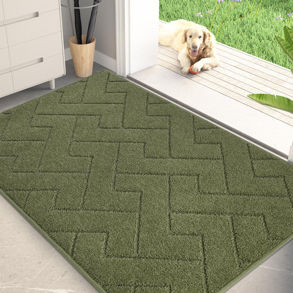PURRUGS Dirt Trapping Door Mat 20" x 31.5", Non-Slip Machine Washable Entry Rug, Dog Doormat, Indoor Front Door Mat, Super Absorbent Entryway Rug for Muddy Shoes & Paws, Taupe